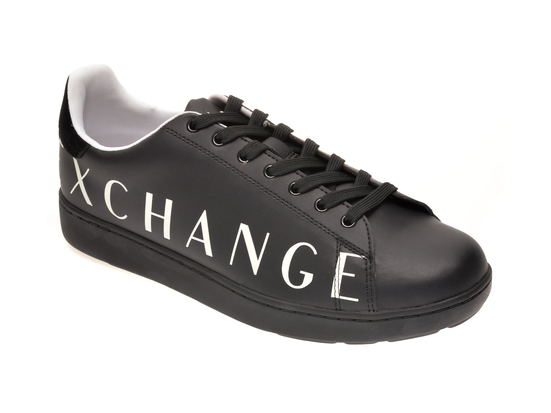 Pantofi sport ARMANI EXCHANGE negri, XUX084, din piele ecologica imagine