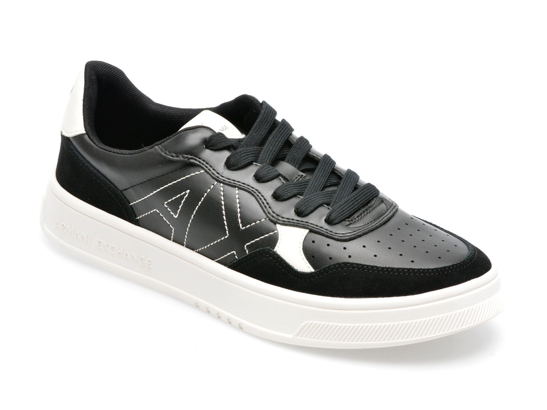 Pantofi sport ARMANI EXCHANGE negri, XUX148, din piele ecologica /barbati/pantofi imagine super redus 2022