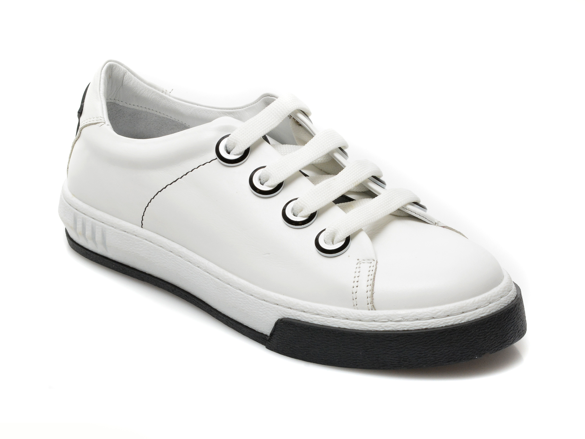 Pantofi sport BAVER albi, 167, din piele naturala BAVER imagine noua