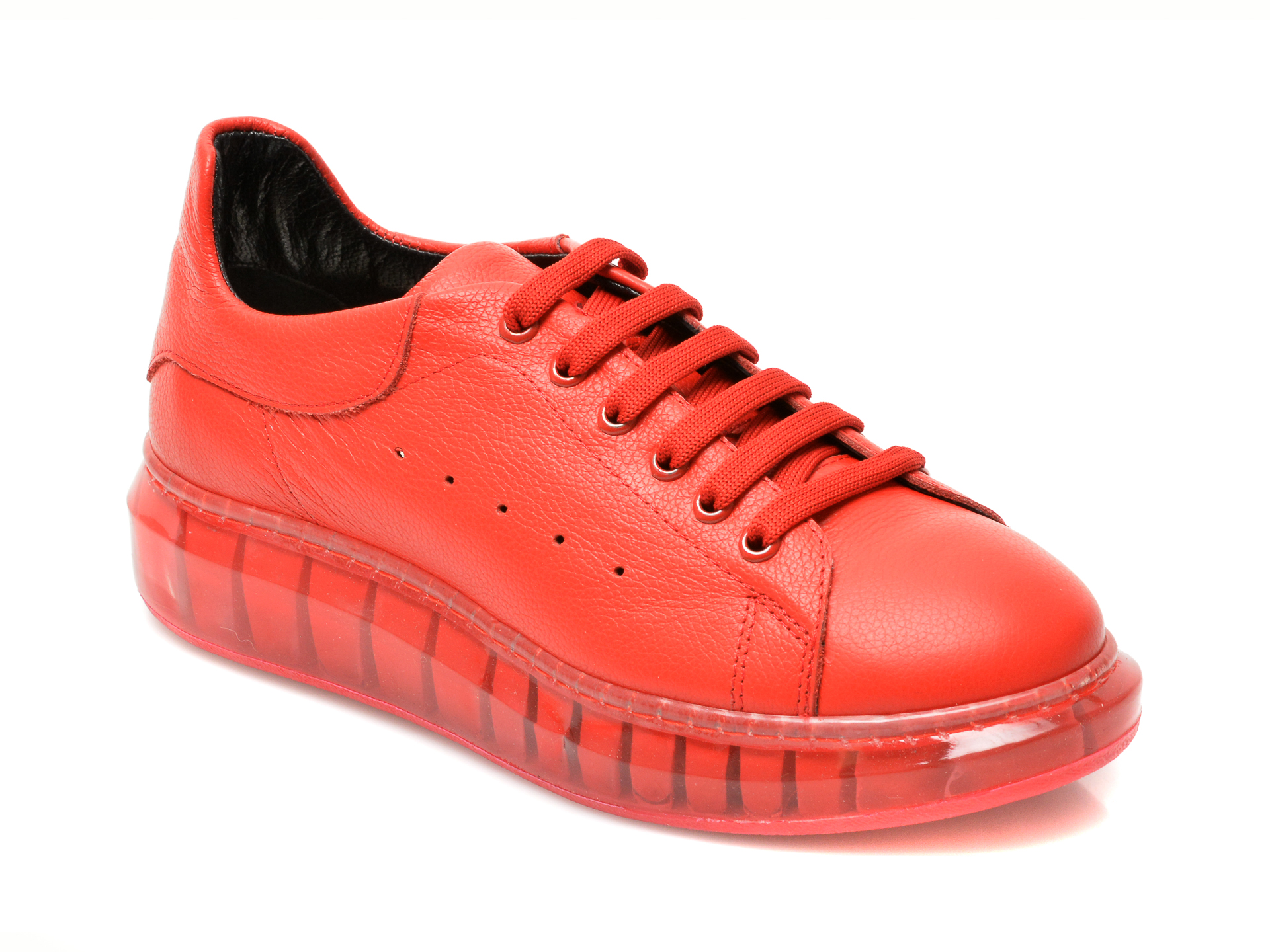 Pantofi sport BESTELLO rosii, 105, din piele naturala BESTELLO imagine noua