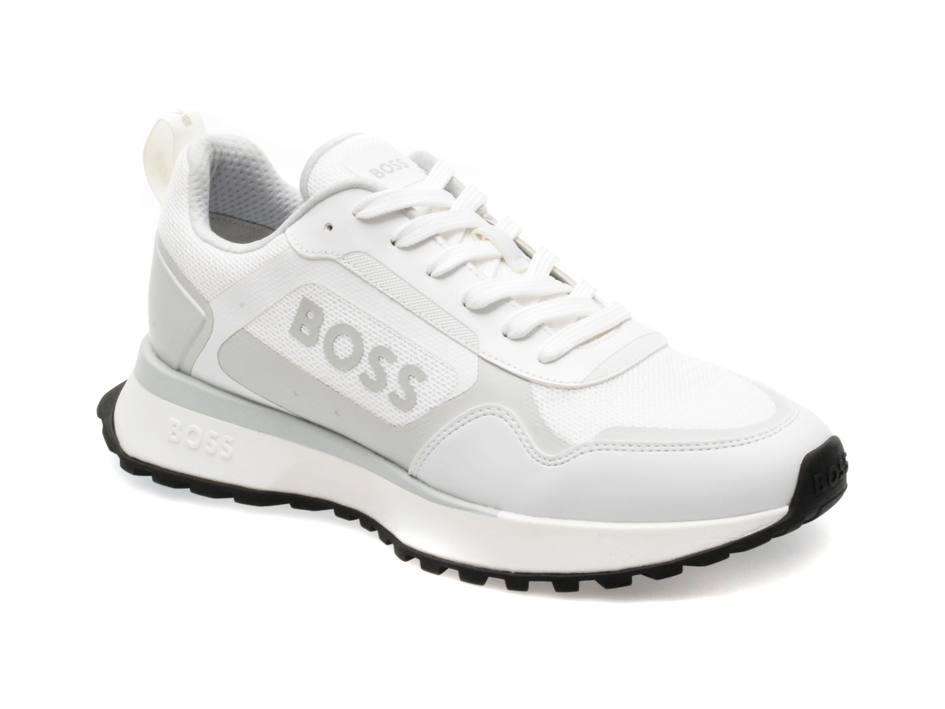 Pantofi sport BOSS albi, 7300, din piele ecologica