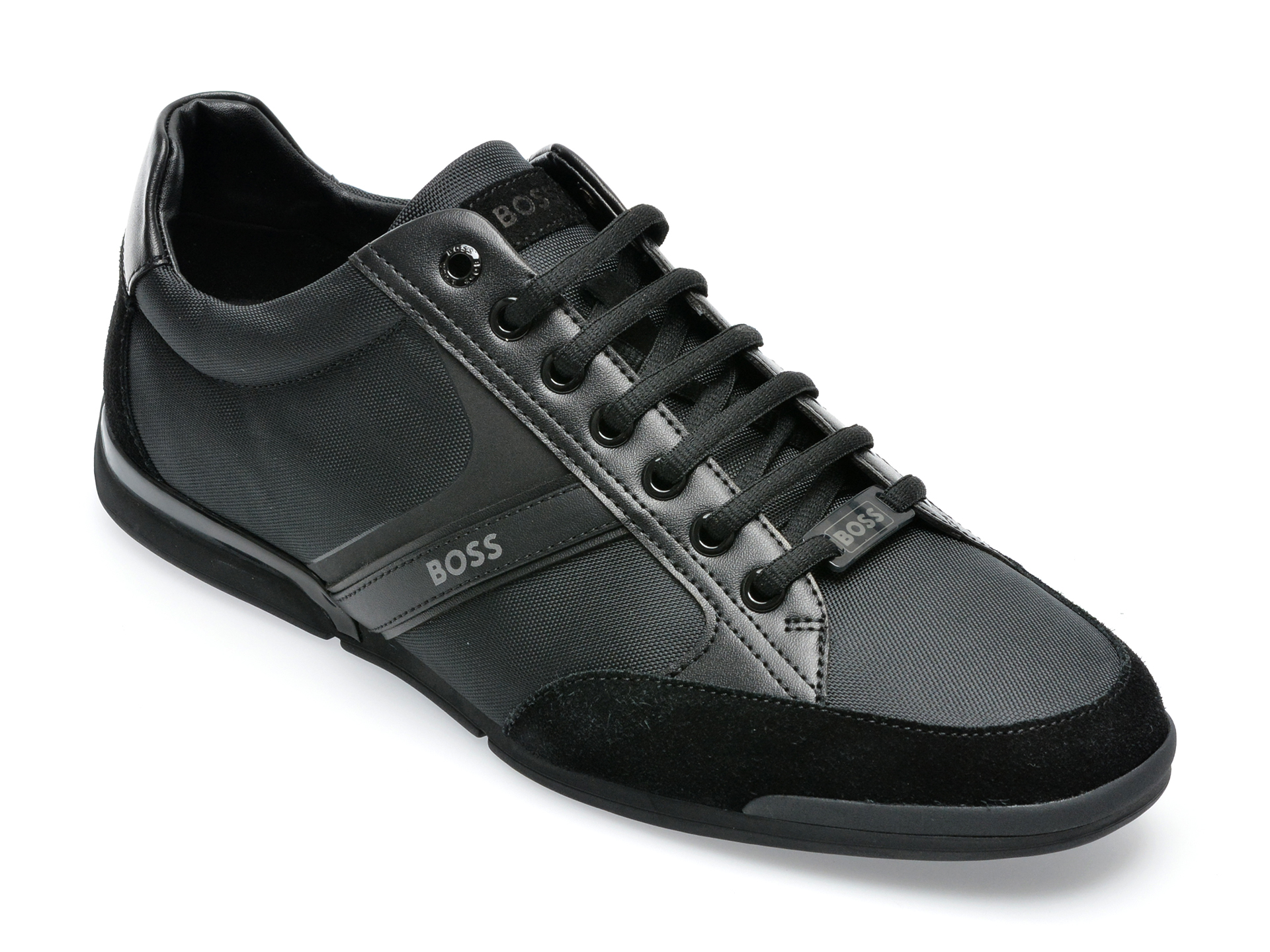 Pantofi sport BOSS negri, 1235, din material textil /barbati/pantofi imagine noua 2022