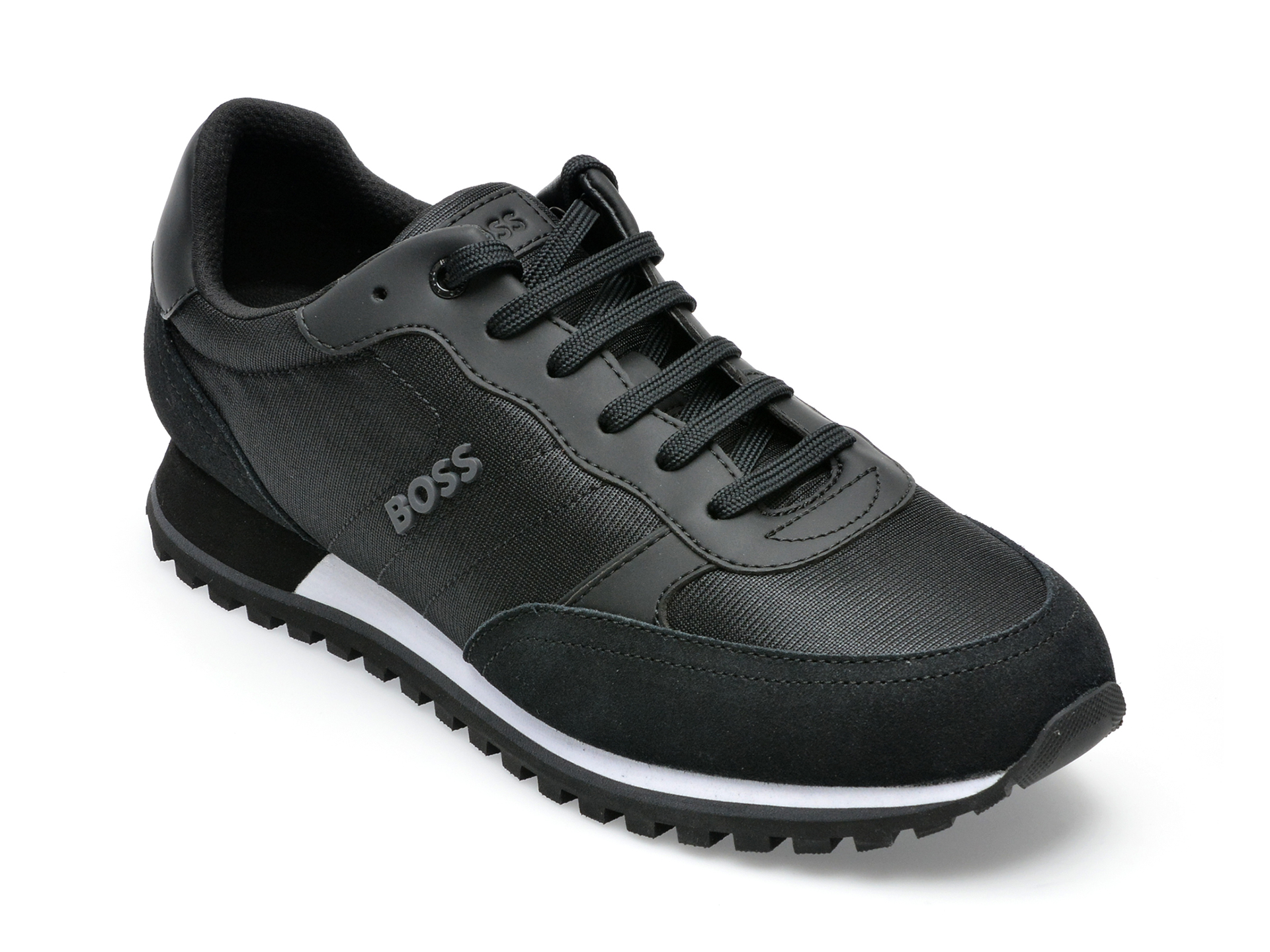 Pantofi sport BOSS negri, 152, din piele material textil /barbati/pantofi imagine noua 2022