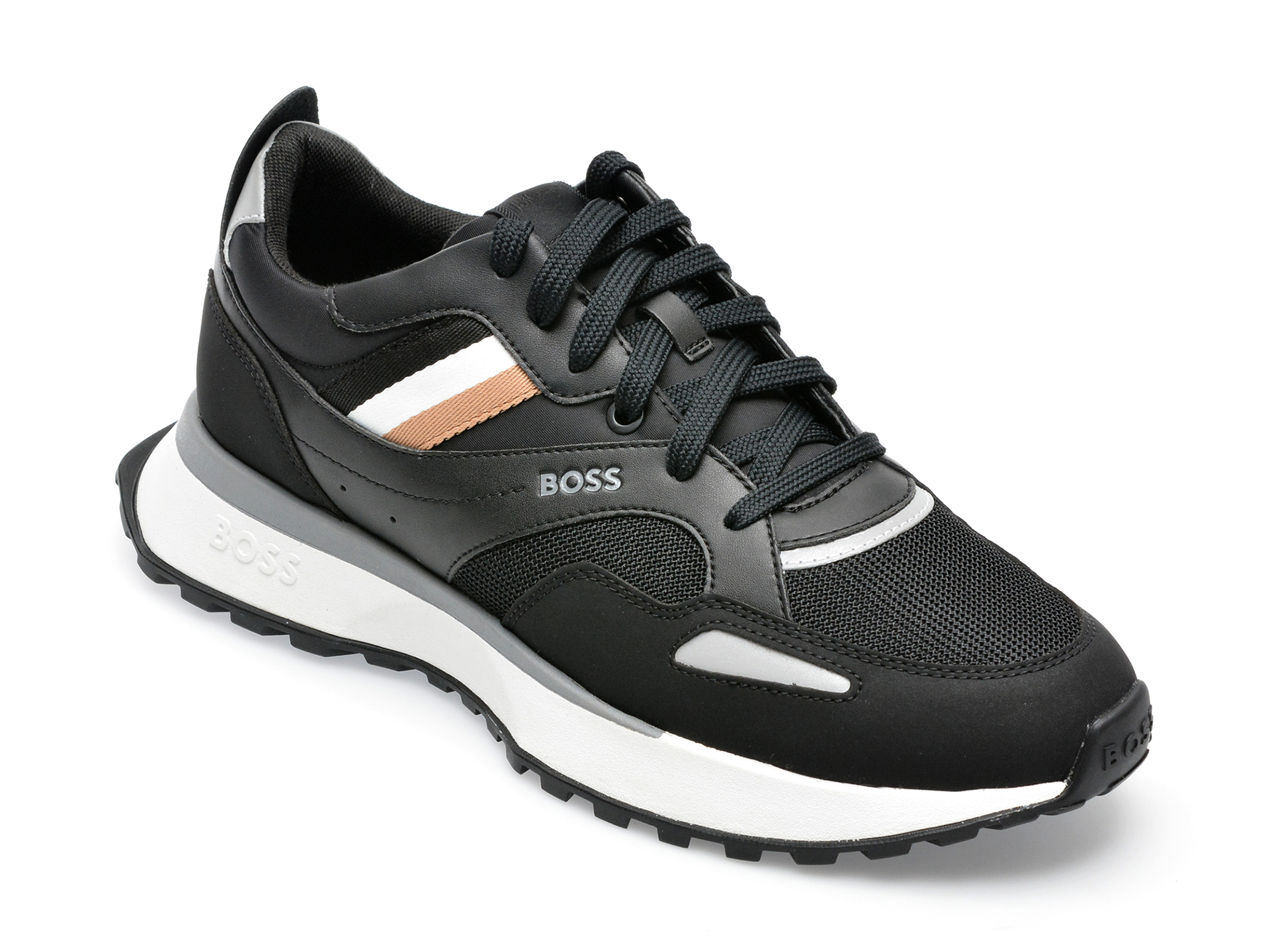 Pantofi sport BOSS negri, 546, din material textil /barbati/pantofi imagine noua