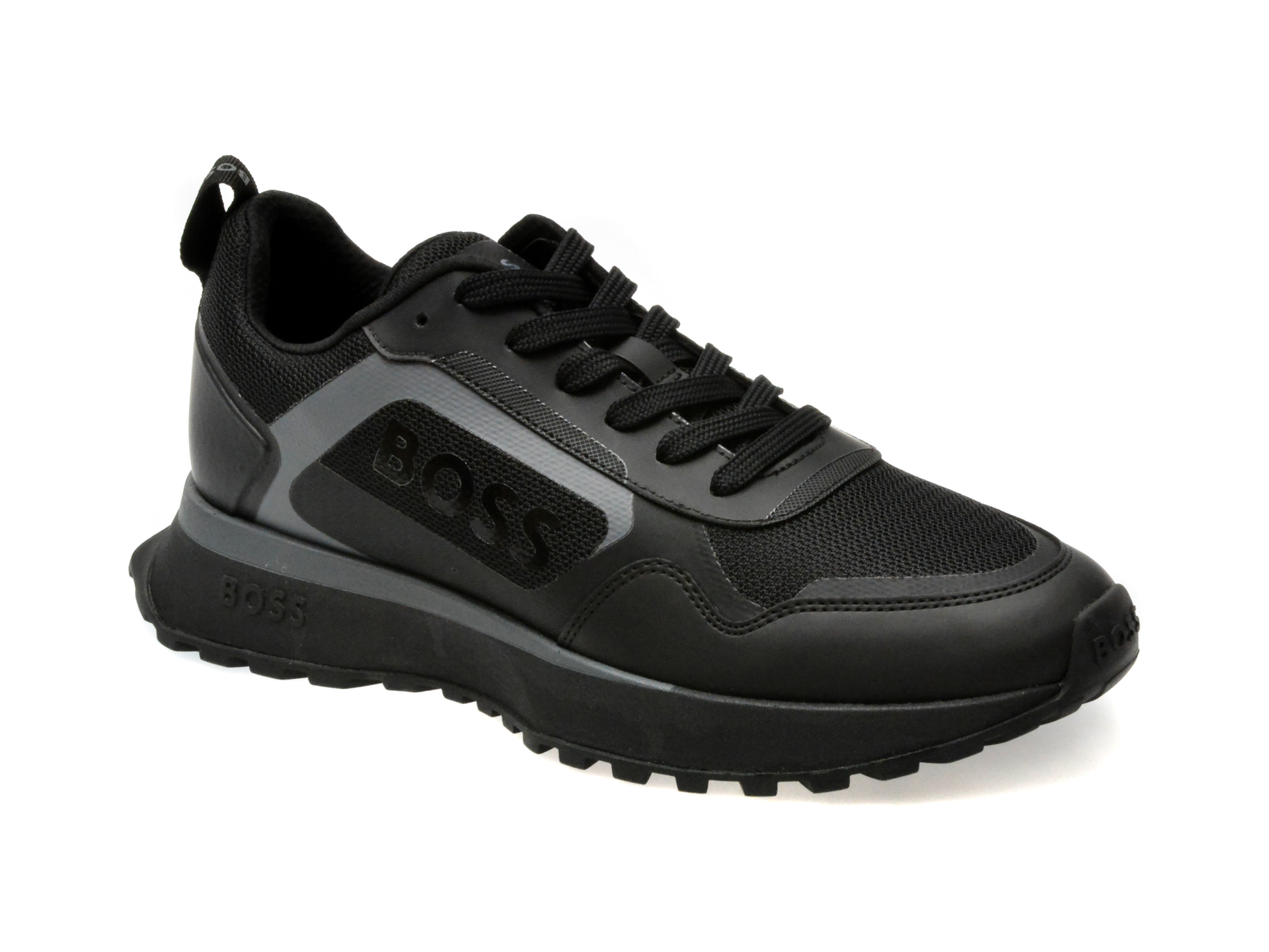 Pantofi sport BOSS negri, 730011, din piele ecologica