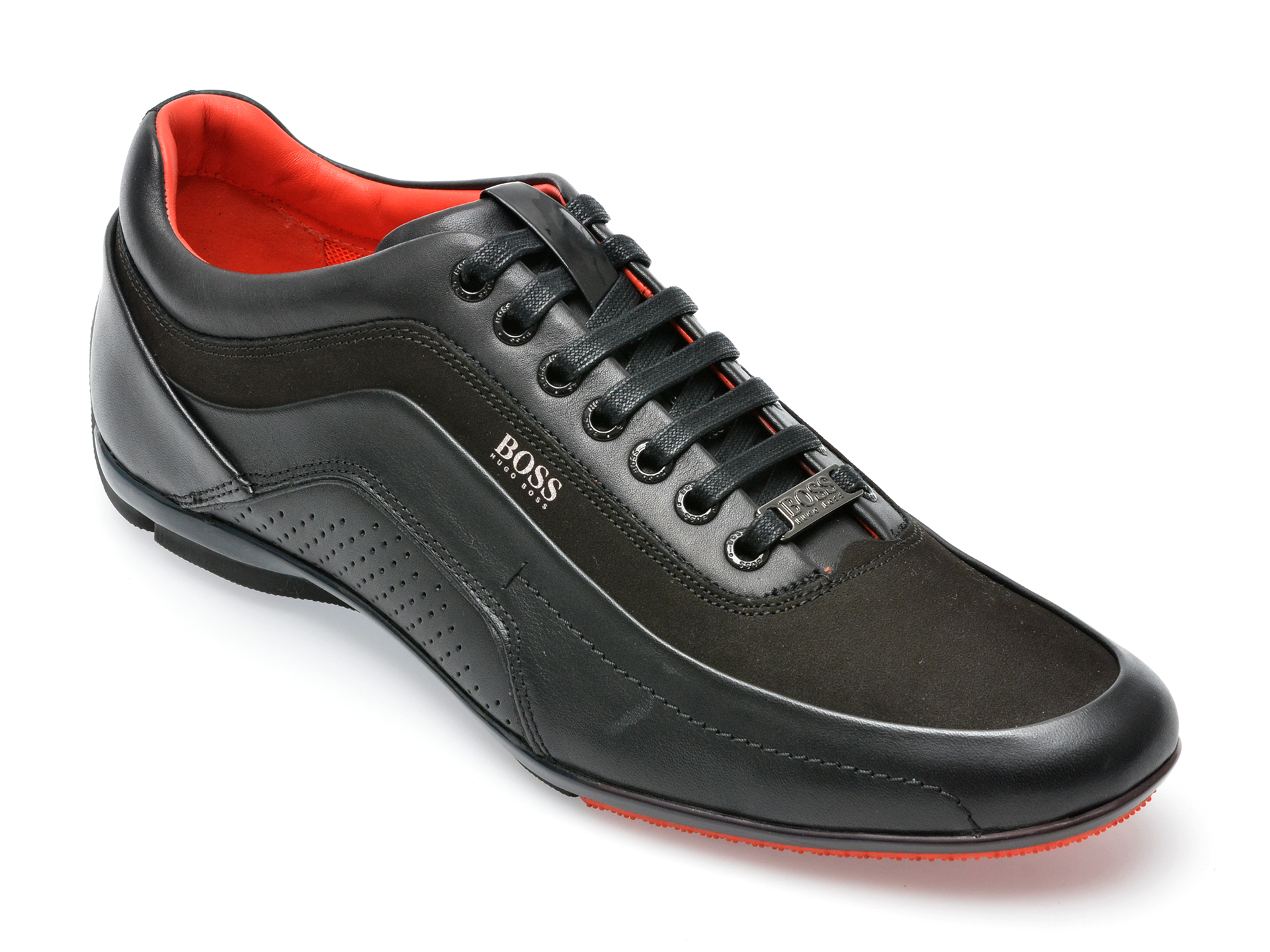 Pantofi sport BOSS negri, 9534, din piele naturala /barbati/pantofi imagine noua
