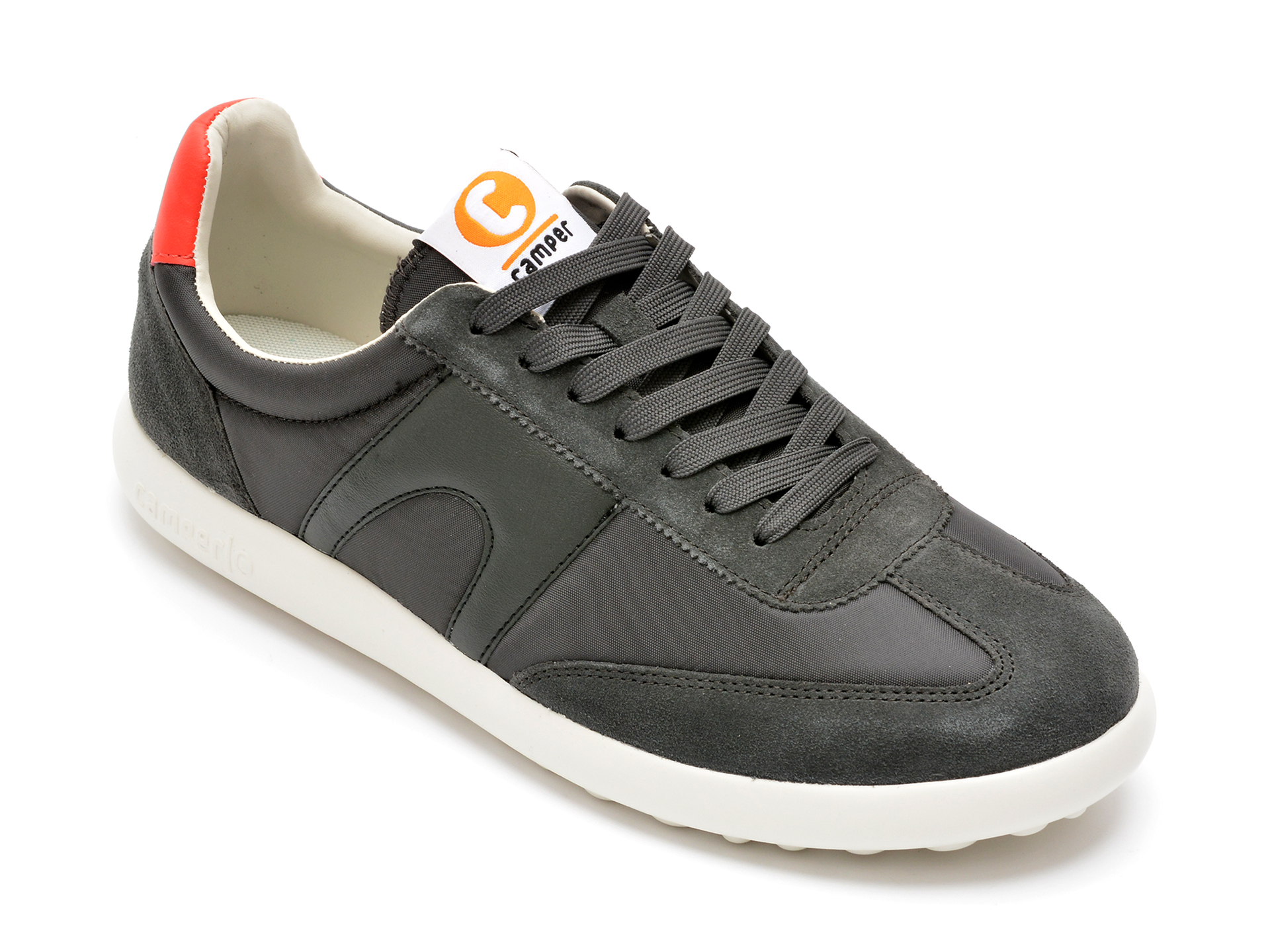 Pantofi sport CAMPER gri, K1005459, din piele naturala si material textil