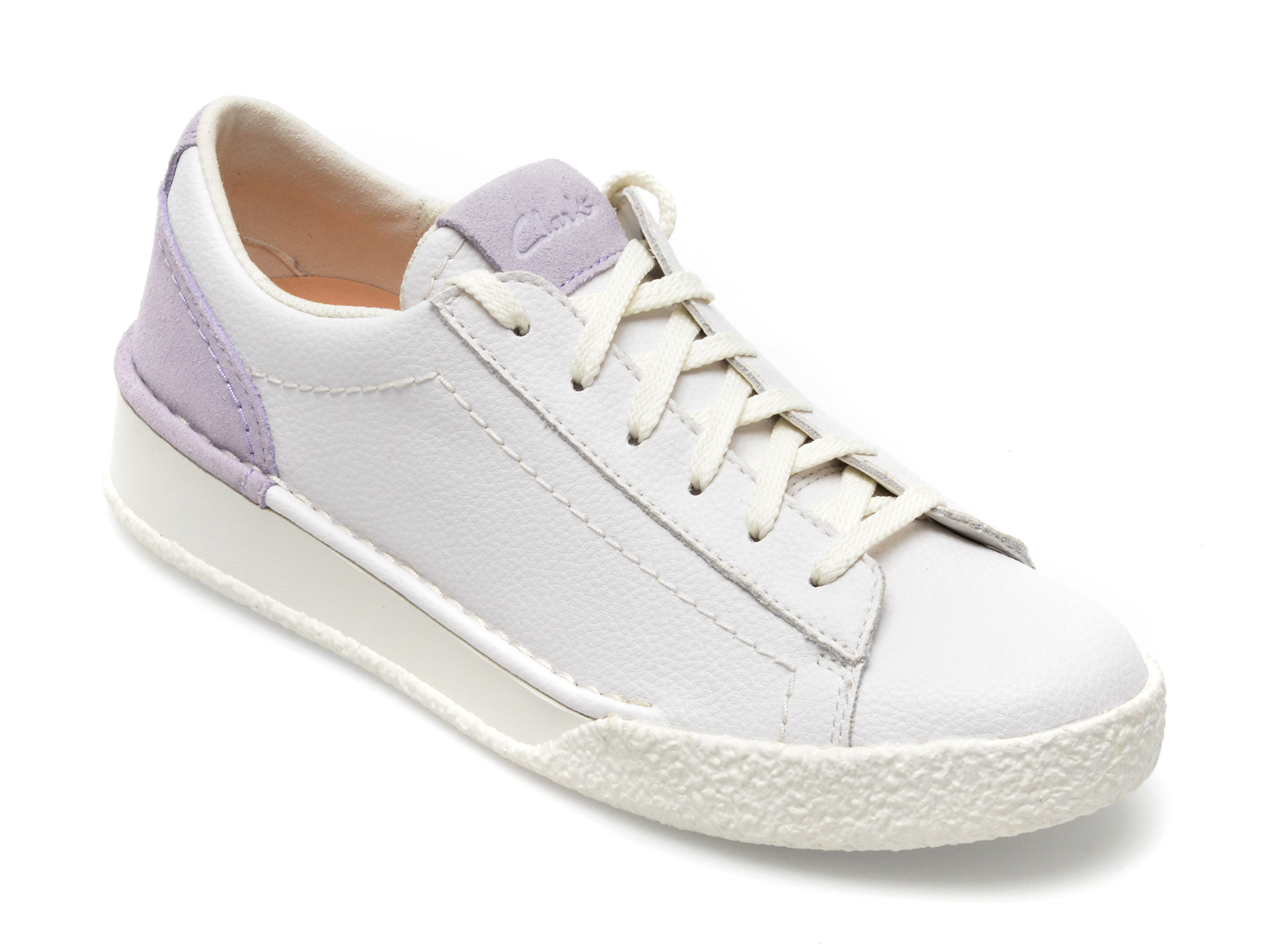 Pantofi sport CLARKS albi, CRAFTCUP WALK J9-N, din piele naturala /femei/pantofi