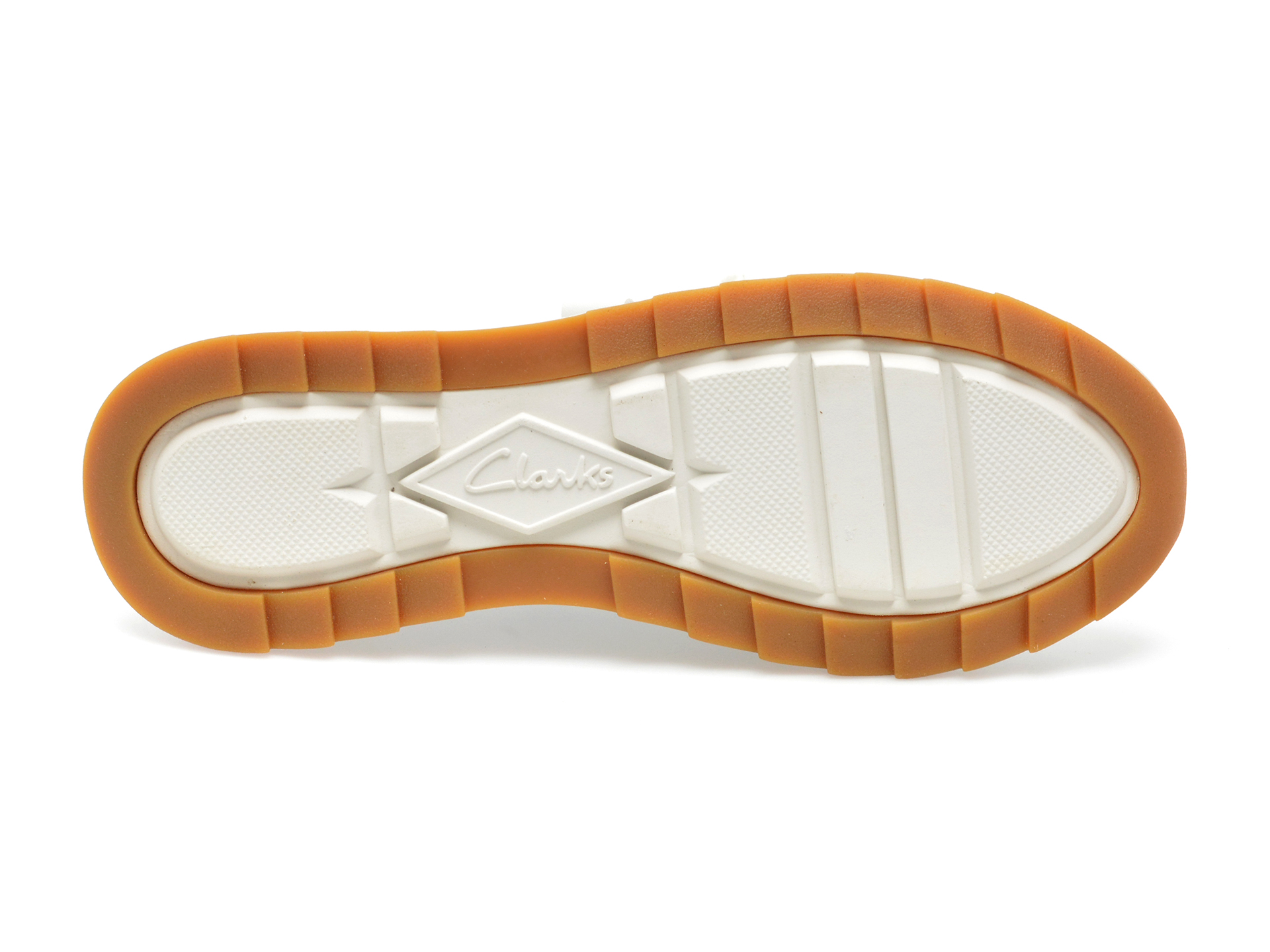 Pantofi sport CLARKS albi, DASHLITE RUN 13-N, din piele naturala