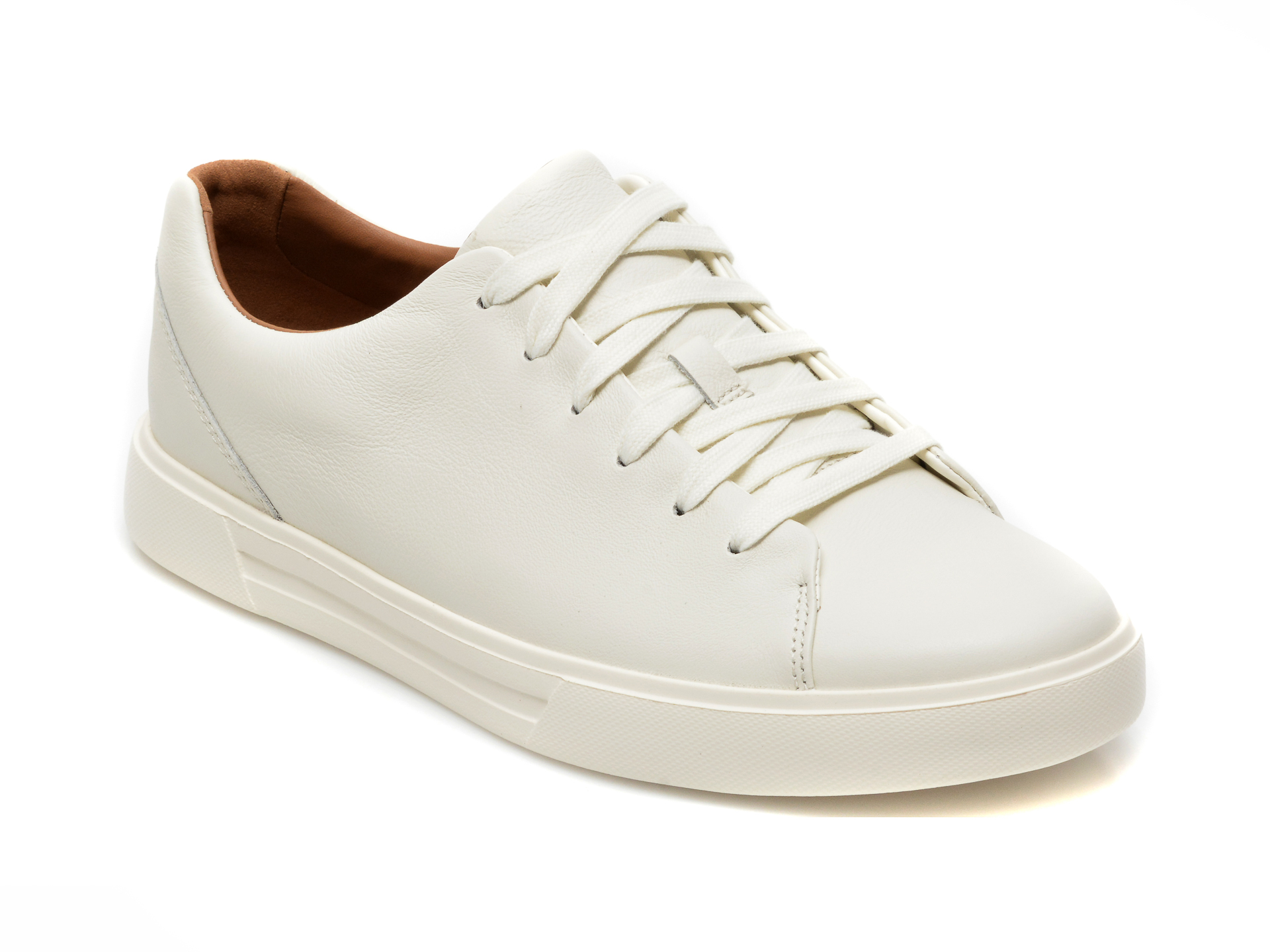 Pantofi sport CLARKS albi, UN COSTA LACE, din piele naturala 2022 ❤️ Pret Super otter.ro imagine noua 2022