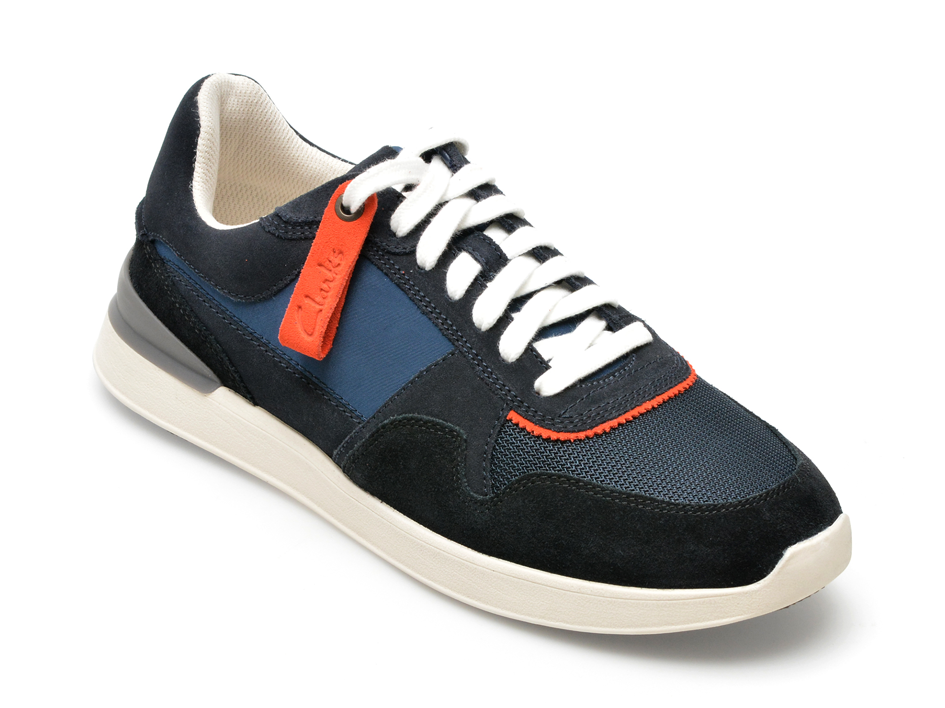 Pantofi sport CLARKS bleumarin, RACELITE TOR-I, din material textil si piele intoarsa /barbati/pantofi imagine noua