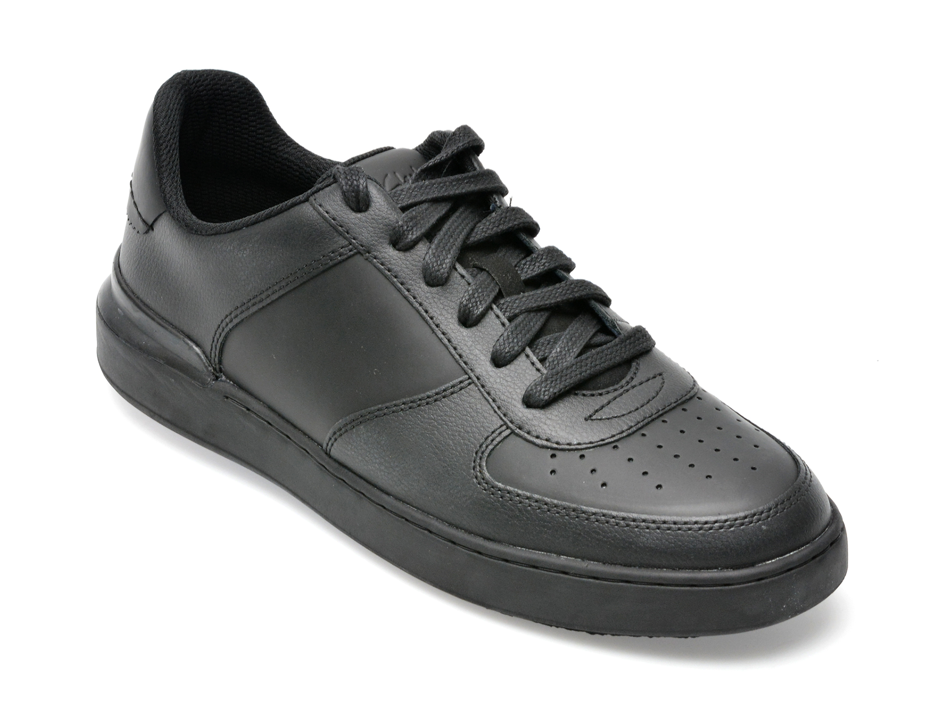 Pantofi sport CLARKS negri, COURTLITE TIE 01-N, din piele naturala Clarks imagine noua 2022