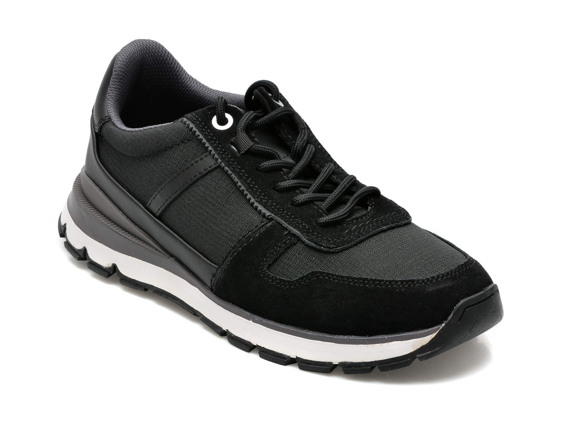 Pantofi sport CLARKS negri, MOVERAC, din piele naturala /barbati/pantofi imagine noua