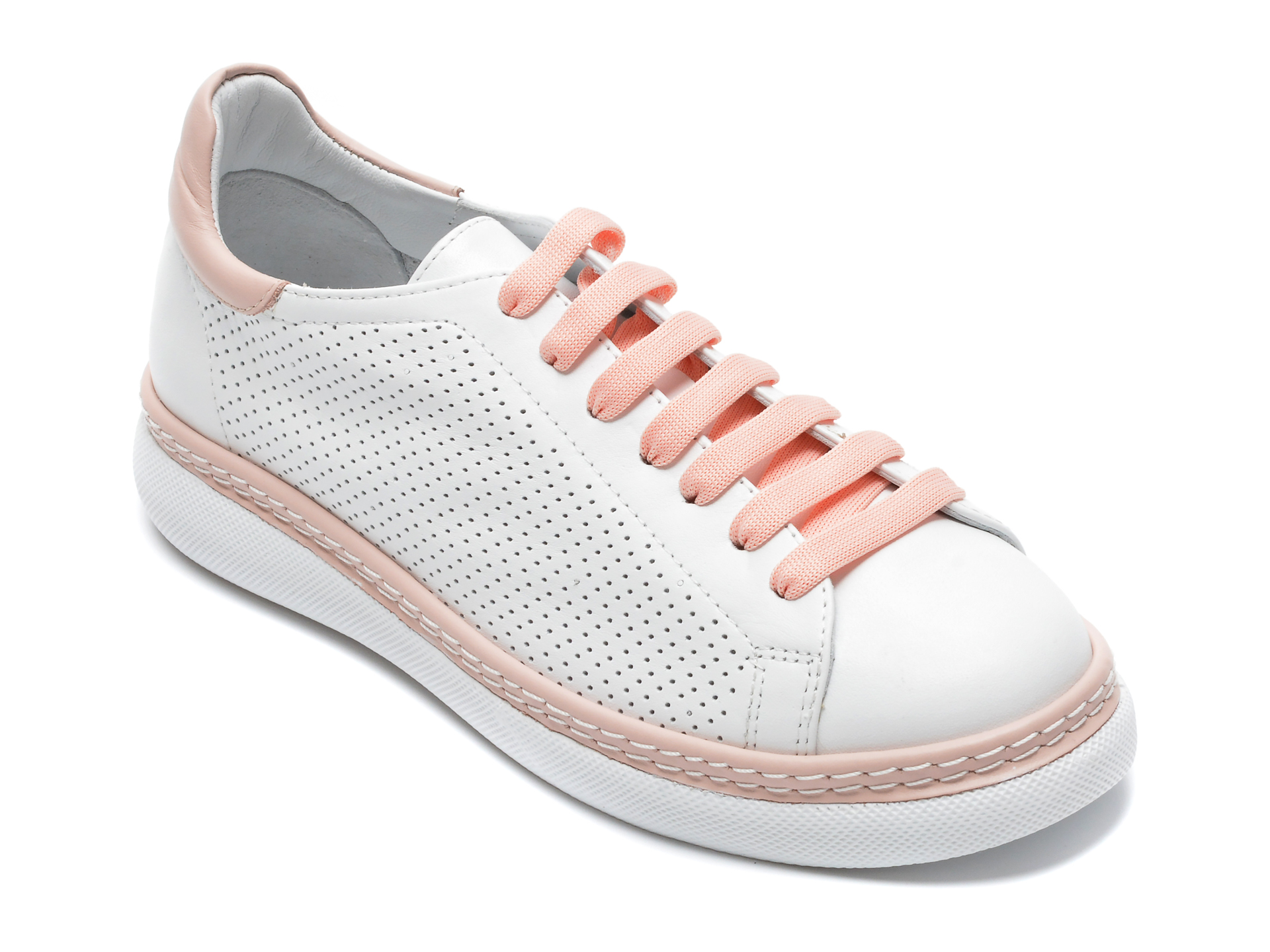 Pantofi sport CREPPY albi, 9200115, din piele naturala /femei/pantofi