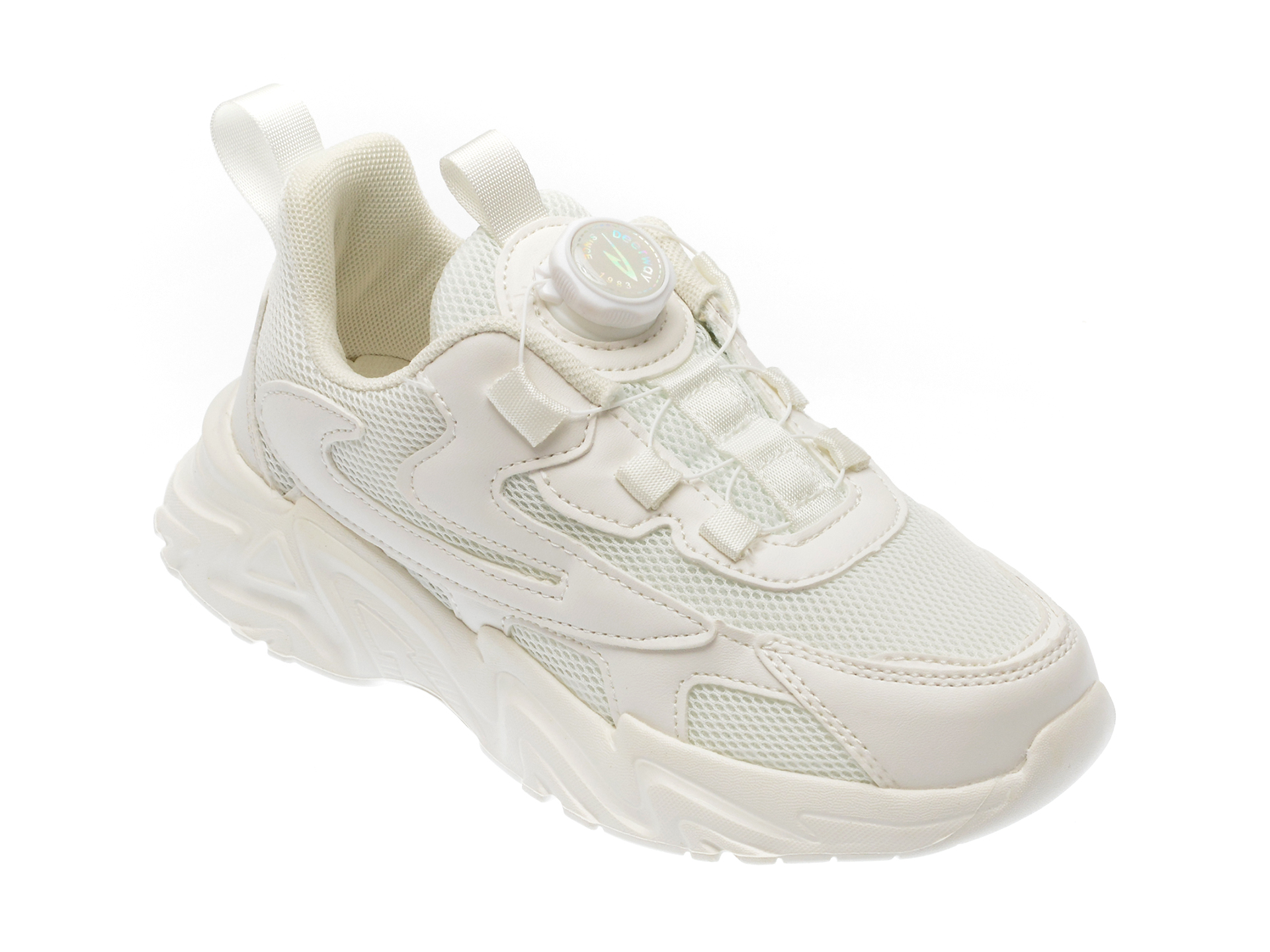 Pantofi sport DEERWAY albi, 2313, din material textil si piele ecologica