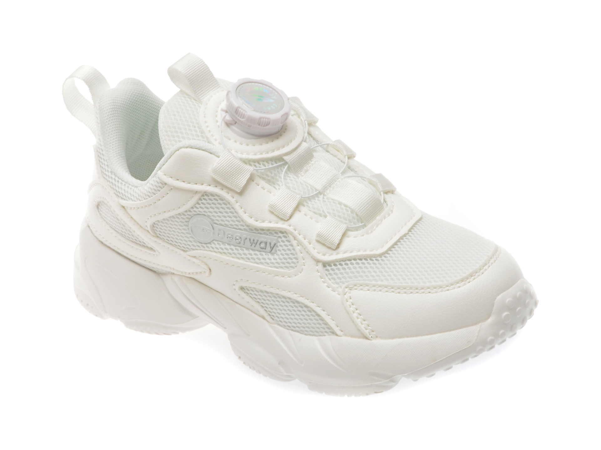 Pantofi sport DEERWAY albi, D6602, din material textil