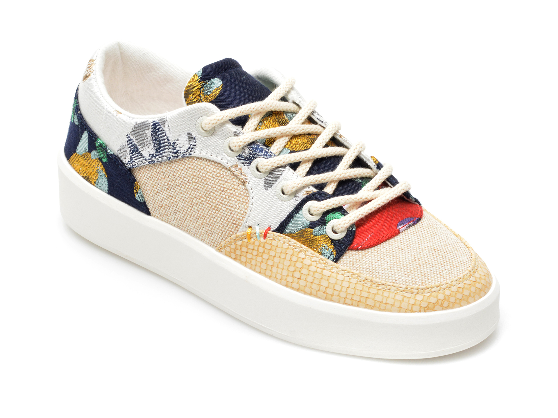 Pantofi sport DESIGUAL multicolori, SSKA06, din material textil si piele ecologica Desigual imagine noua