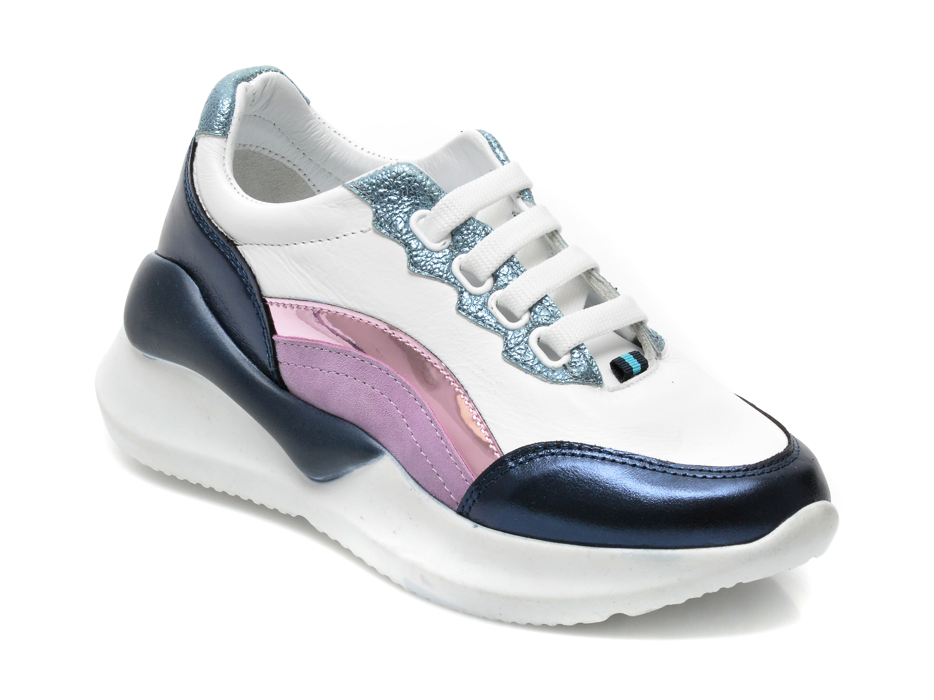 Pantofi sport DONNA STYLE albi, 212, din piele naturala Donna Style imagine noua