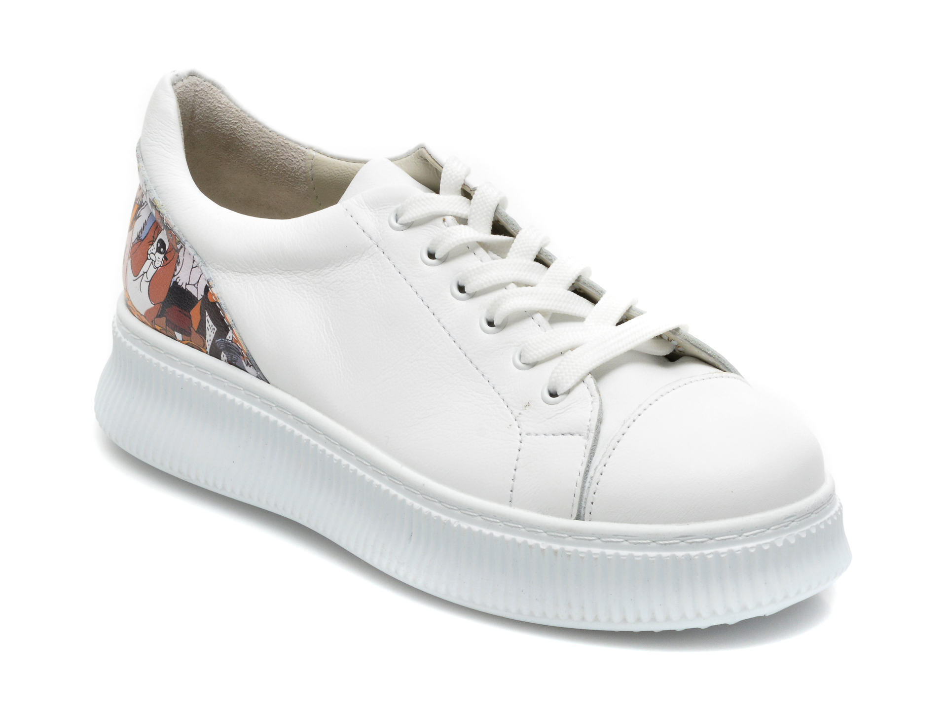 Pantofi sport EPICA albi, 2530, din piele naturala