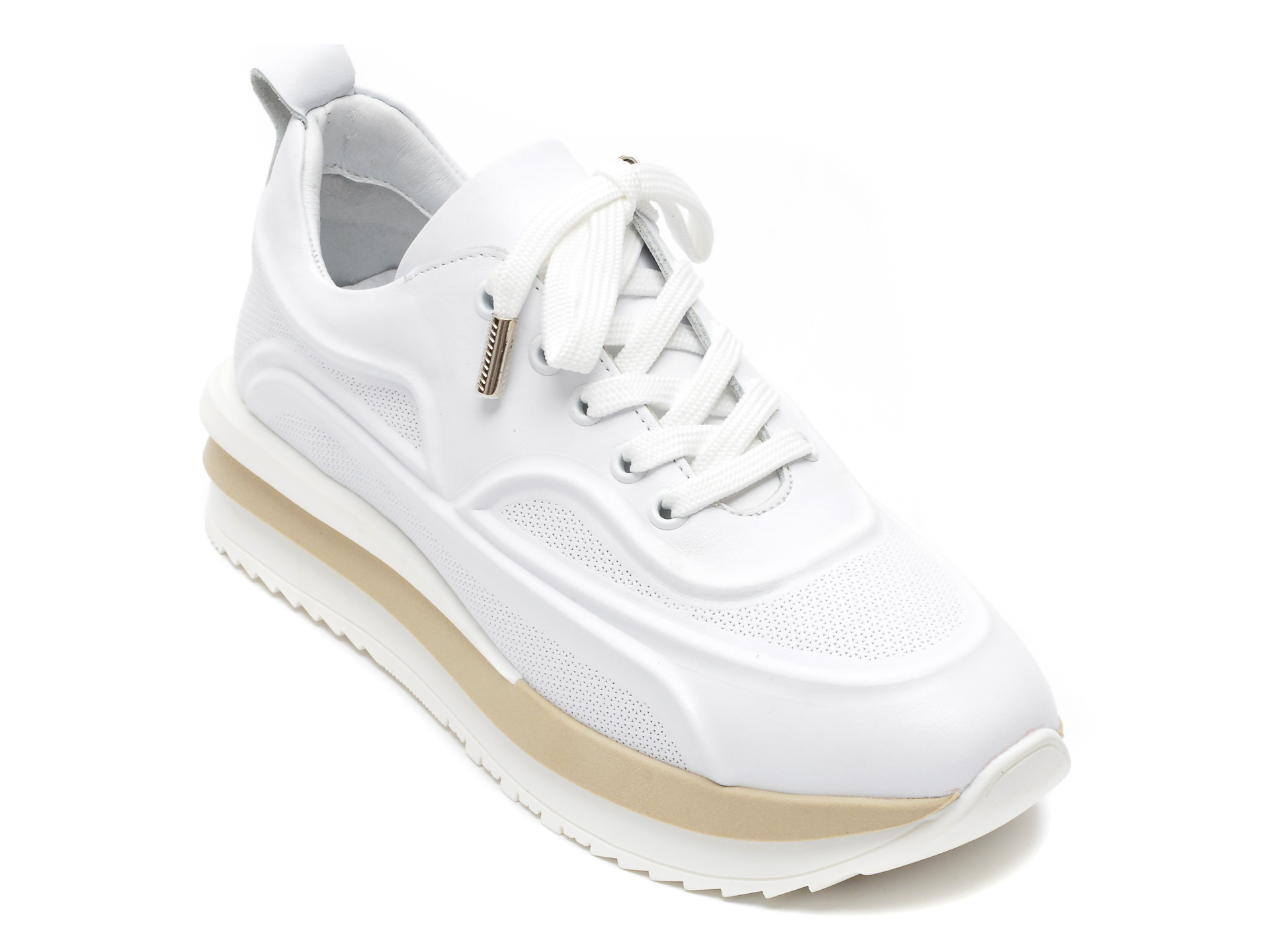 Pantofi sport EPICA albi, 3713598, din piele naturala 2022 ❤️ Pret Super Black Friday otter.ro imagine noua 2022