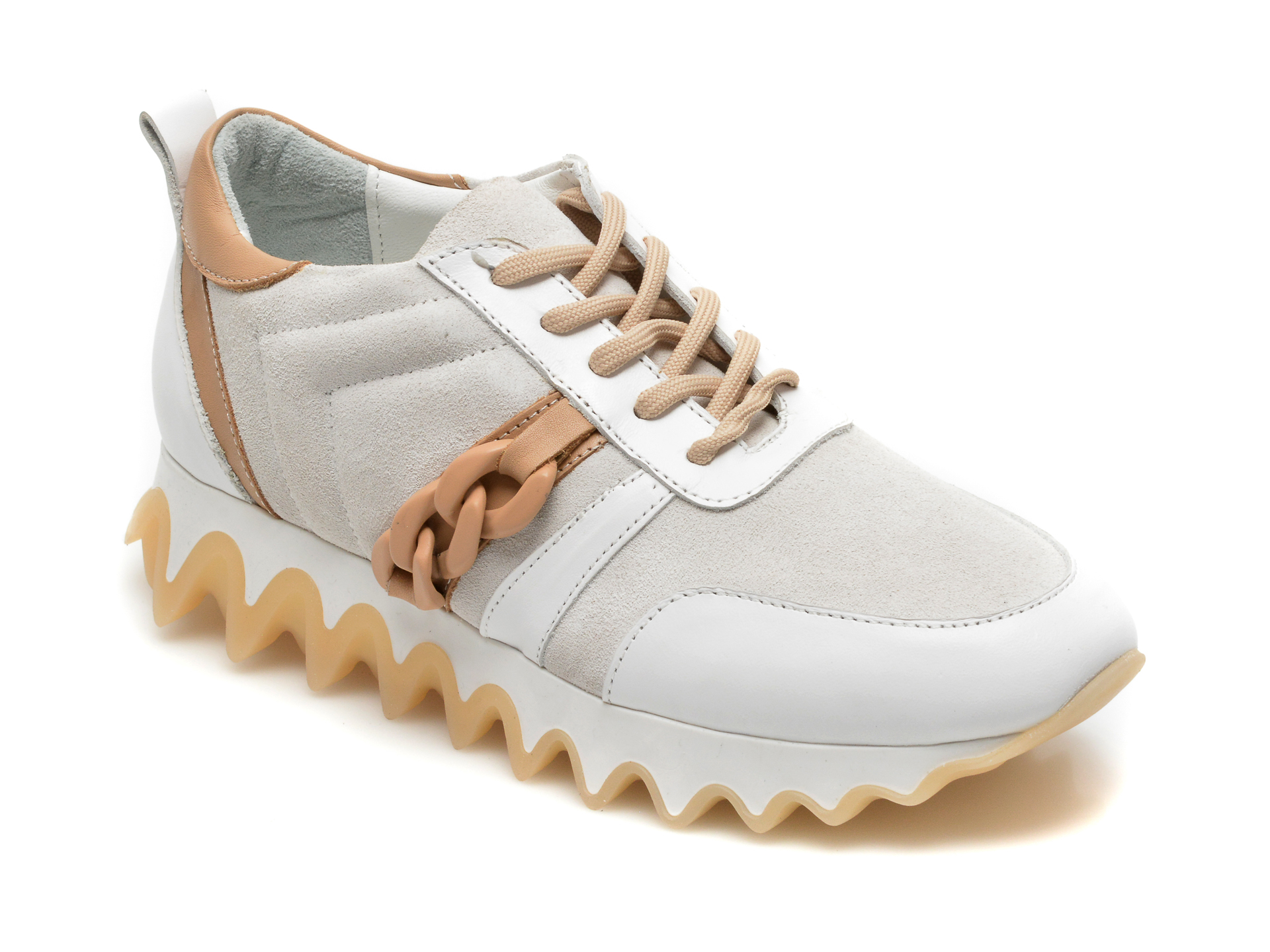 Pantofi sport EPICA albi, 5728, din piele naturala Epica imagine super redus 2022