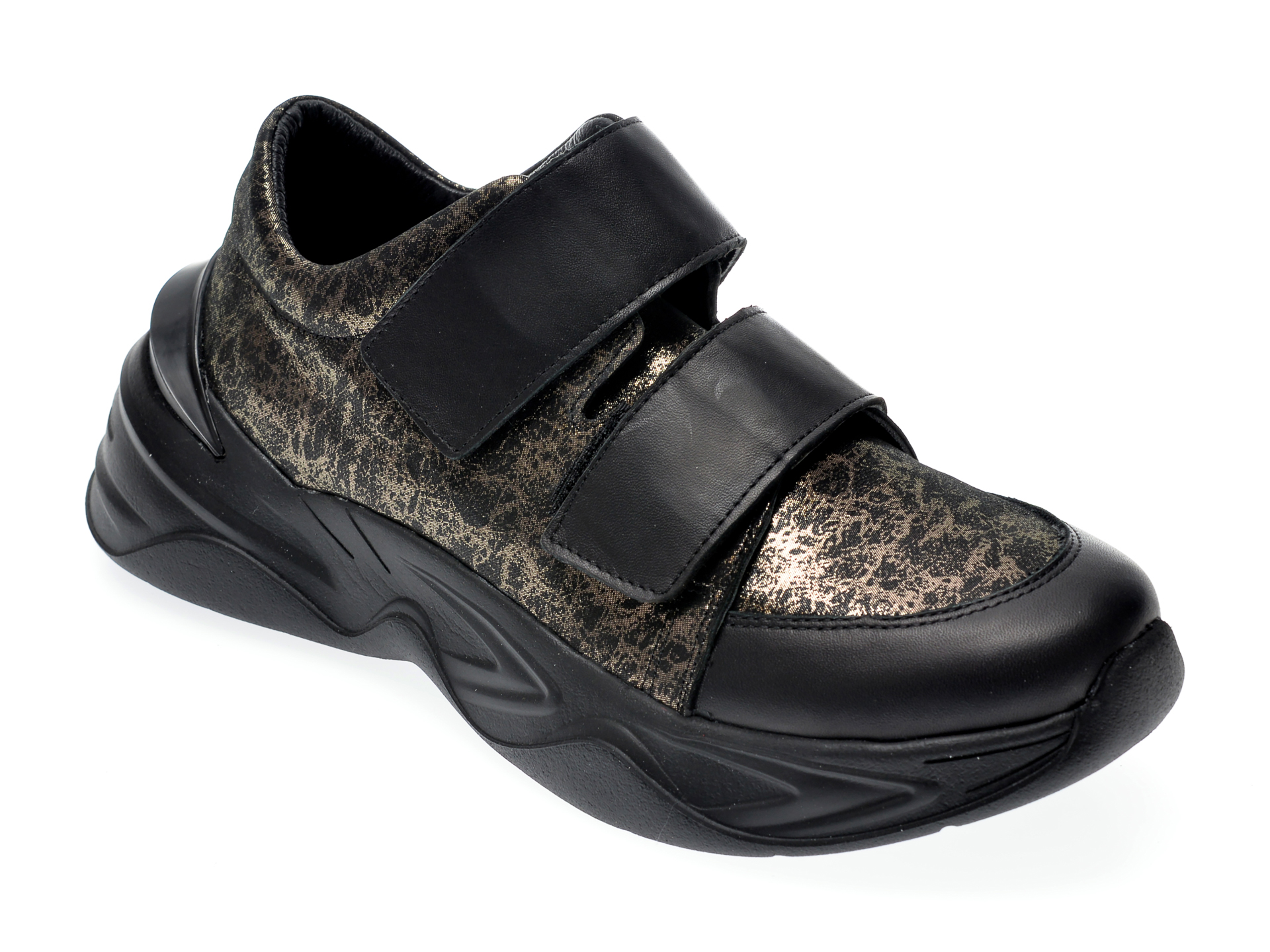 Pantofi sport EPICA negri, 135P265, din piele naturala