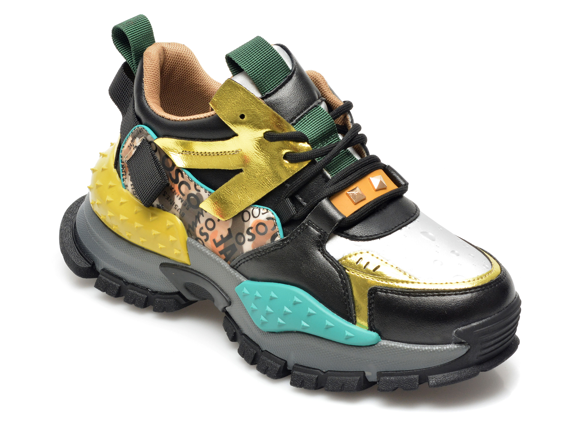 Pantofi sport EPICA negri, 209037, din material textil si piele naturala Epica