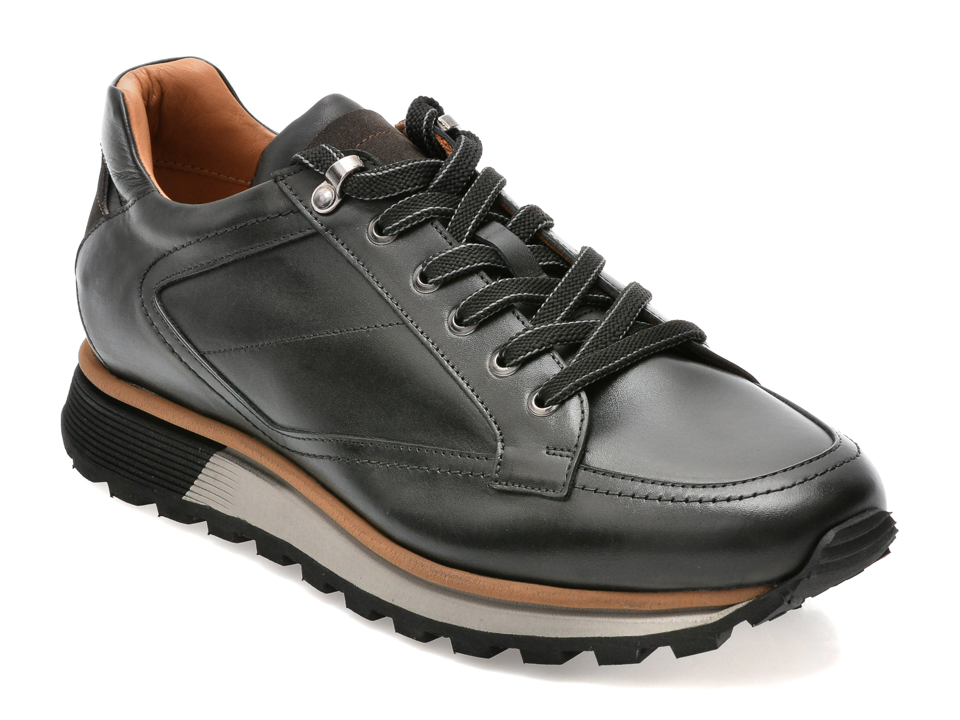 Pantofi sport EPICA negri, 2716, din piele naturala /barbati/pantofi imagine noua