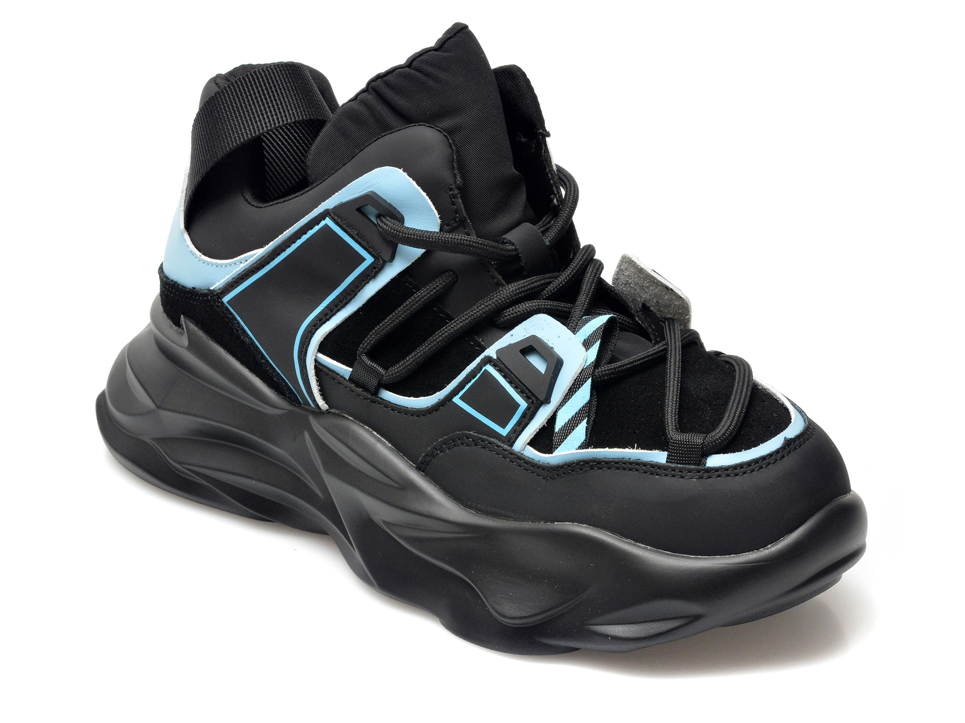 Pantofi sport EPICA negri, 5051, din material textil si piele naturala /femei/pantofi INCALTAMINTE