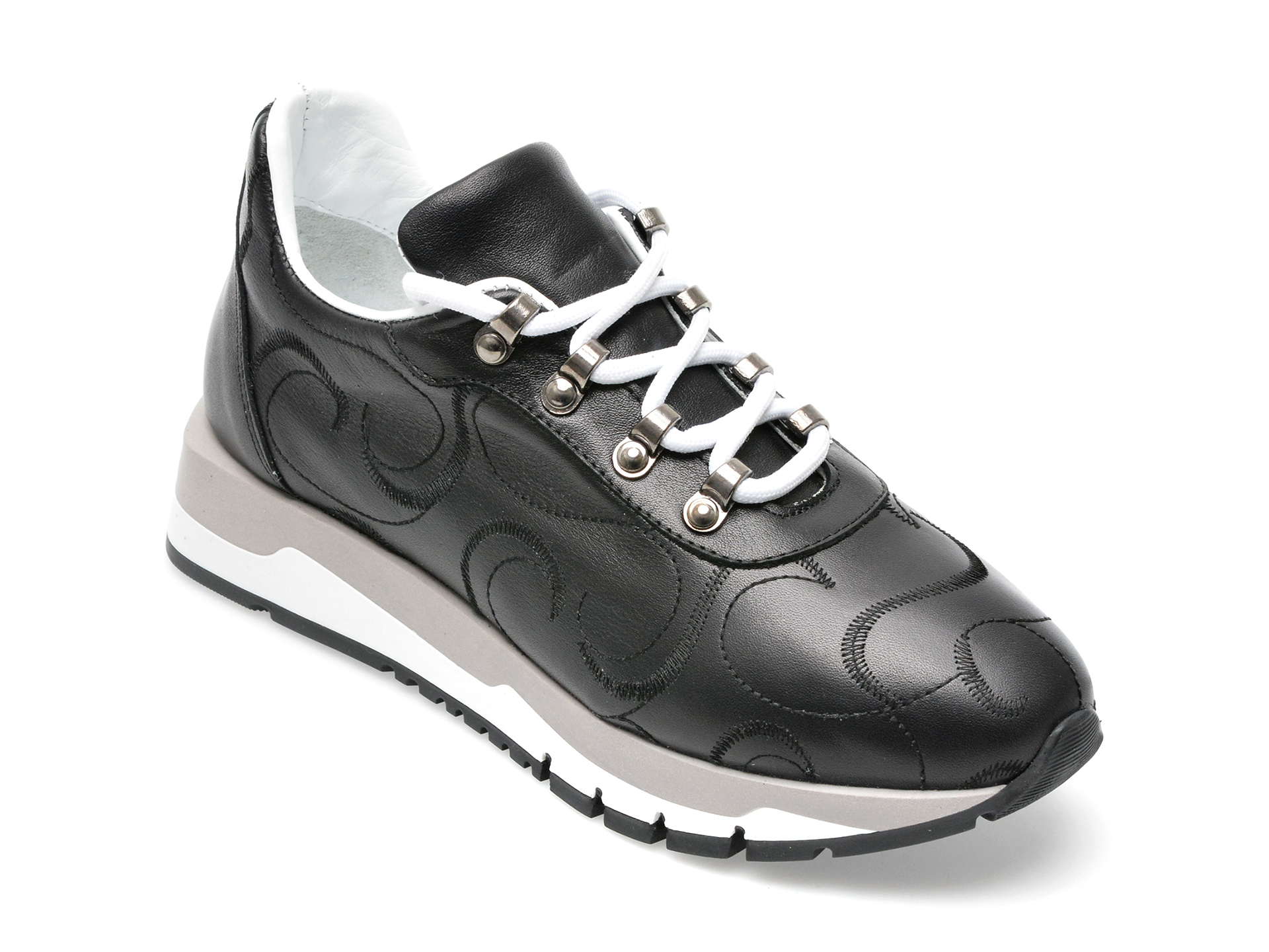 Pantofi sport EPICA negri, 542329, din piele naturala /femei/pantofi imagine super redus 2022