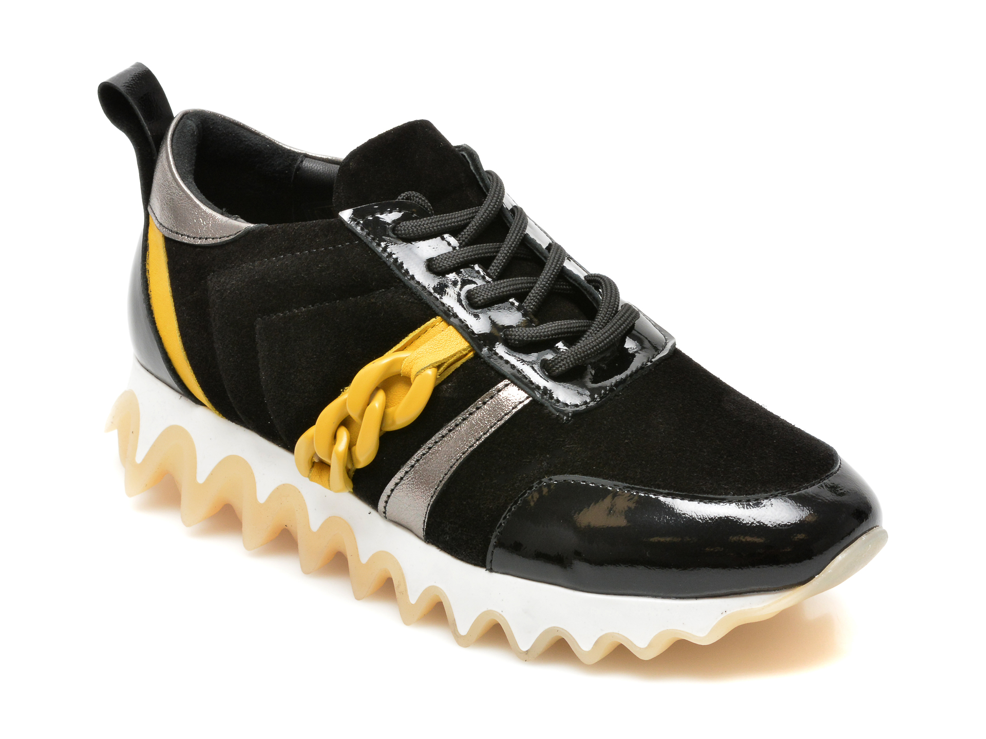 Pantofi Sport Epica Negri, 5728, Din Piele Intoarsa