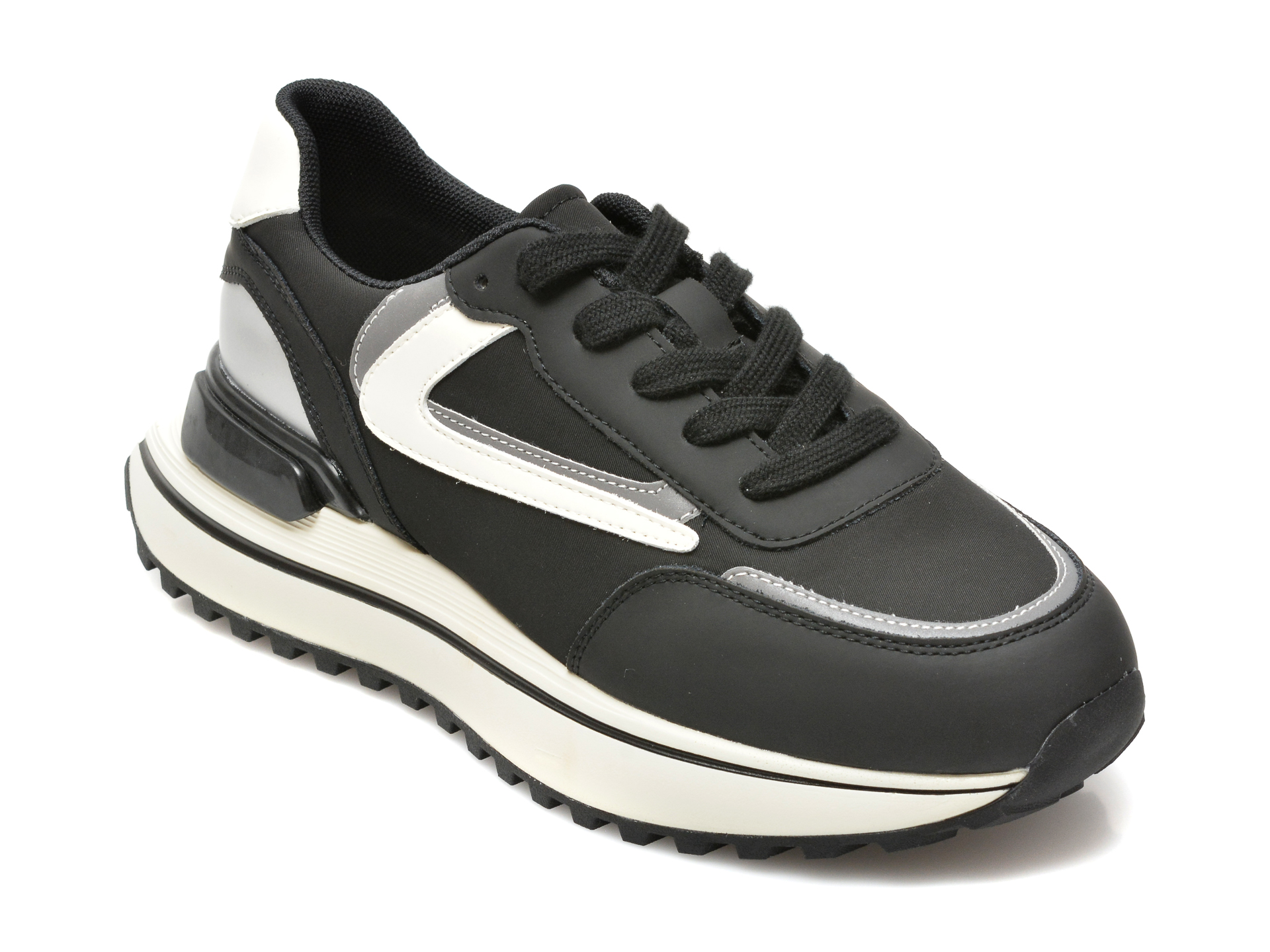 Pantofi sport EPICA negri, ZY015, din material textil si piele naturala 2023 ❤️ Pret Super Black Friday otter.ro imagine noua 2022