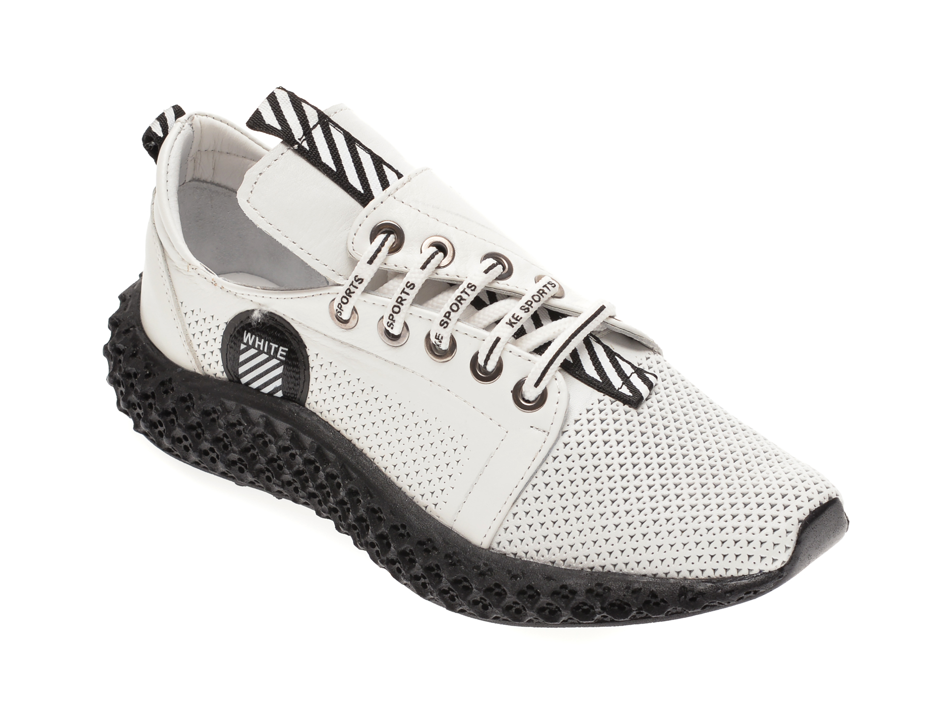 Pantofi sport FLAVIA PASSINI albi, 022600, din piele naturala