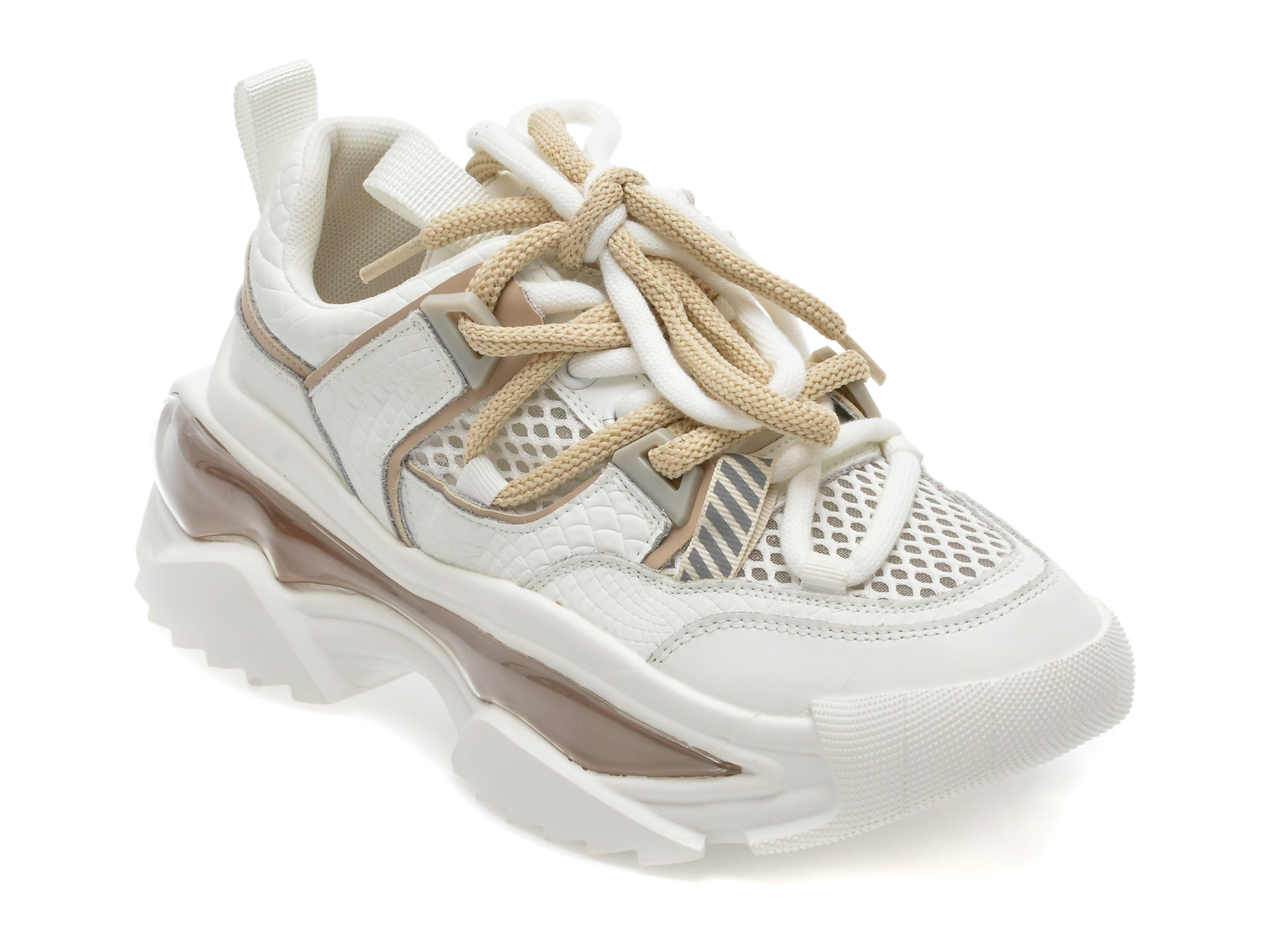 Pantofi sport FLAVIA PASSINI albi, 22321, din piele naturala