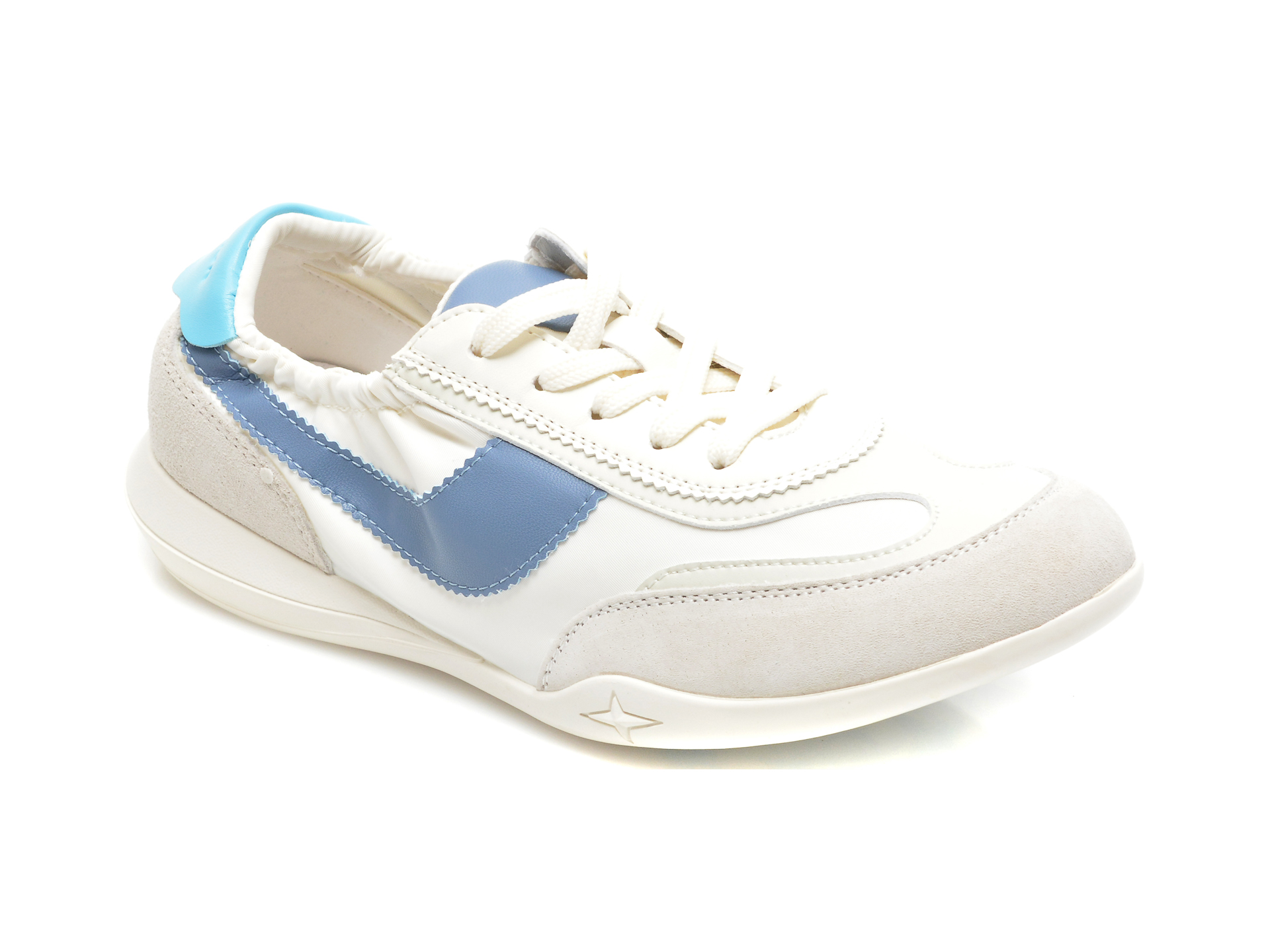 Pantofi sport FLAVIA PASSINI albi, A3065, din material textil si piele intoarsa Flavia Passini imagine noua