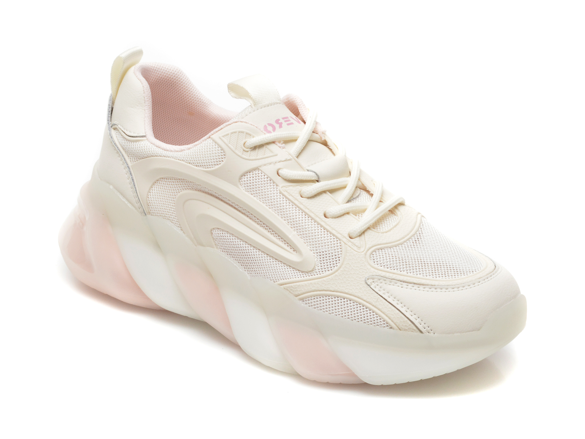 Pantofi sport FLAVIA PASSINI albi, A5229, din material textil si piele naturala imagine reduceri black friday 2021 Flavia Passini