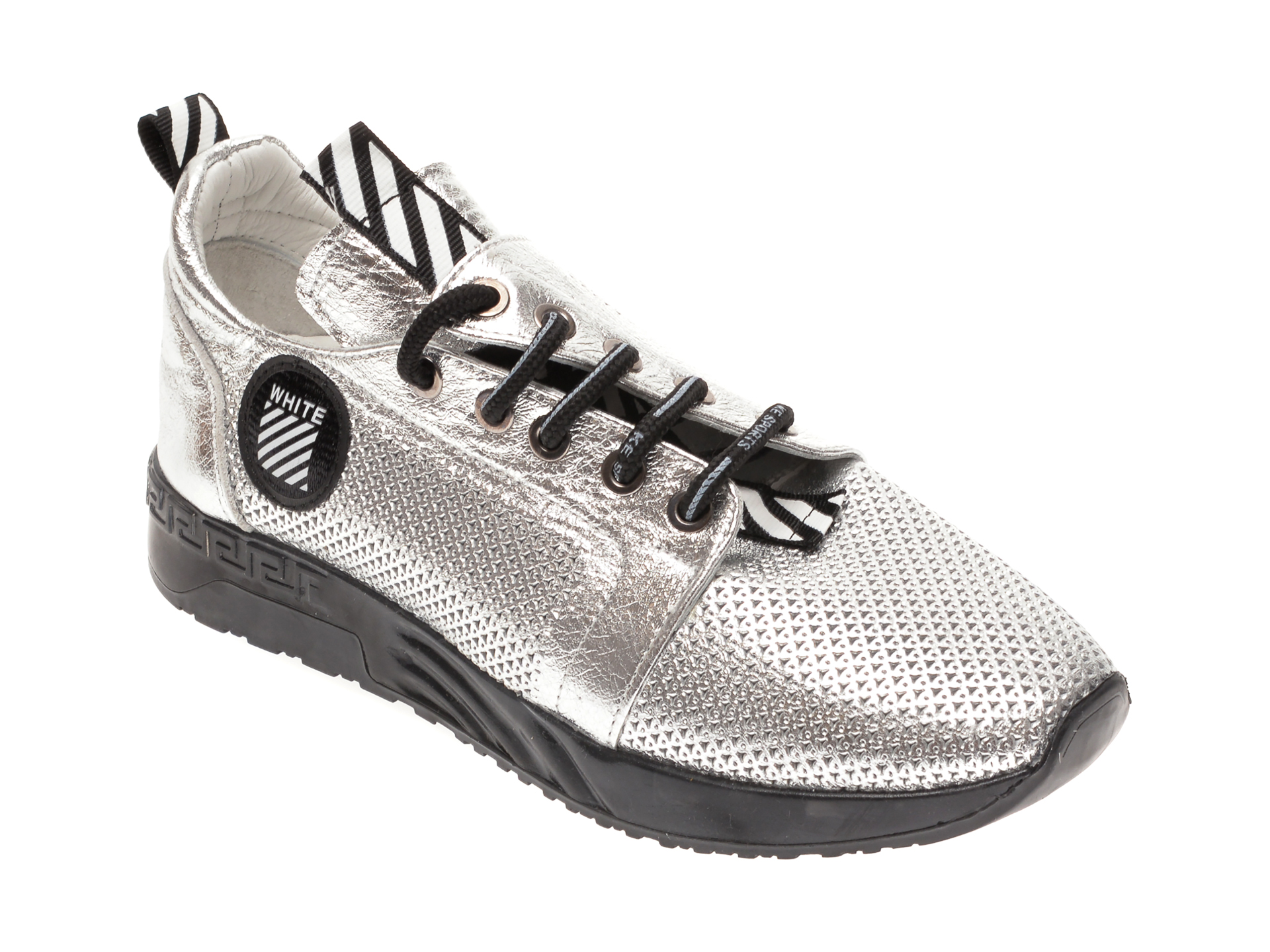 Pantofi sport FLAVIA PASSINI argintii, 60078, din piele naturala