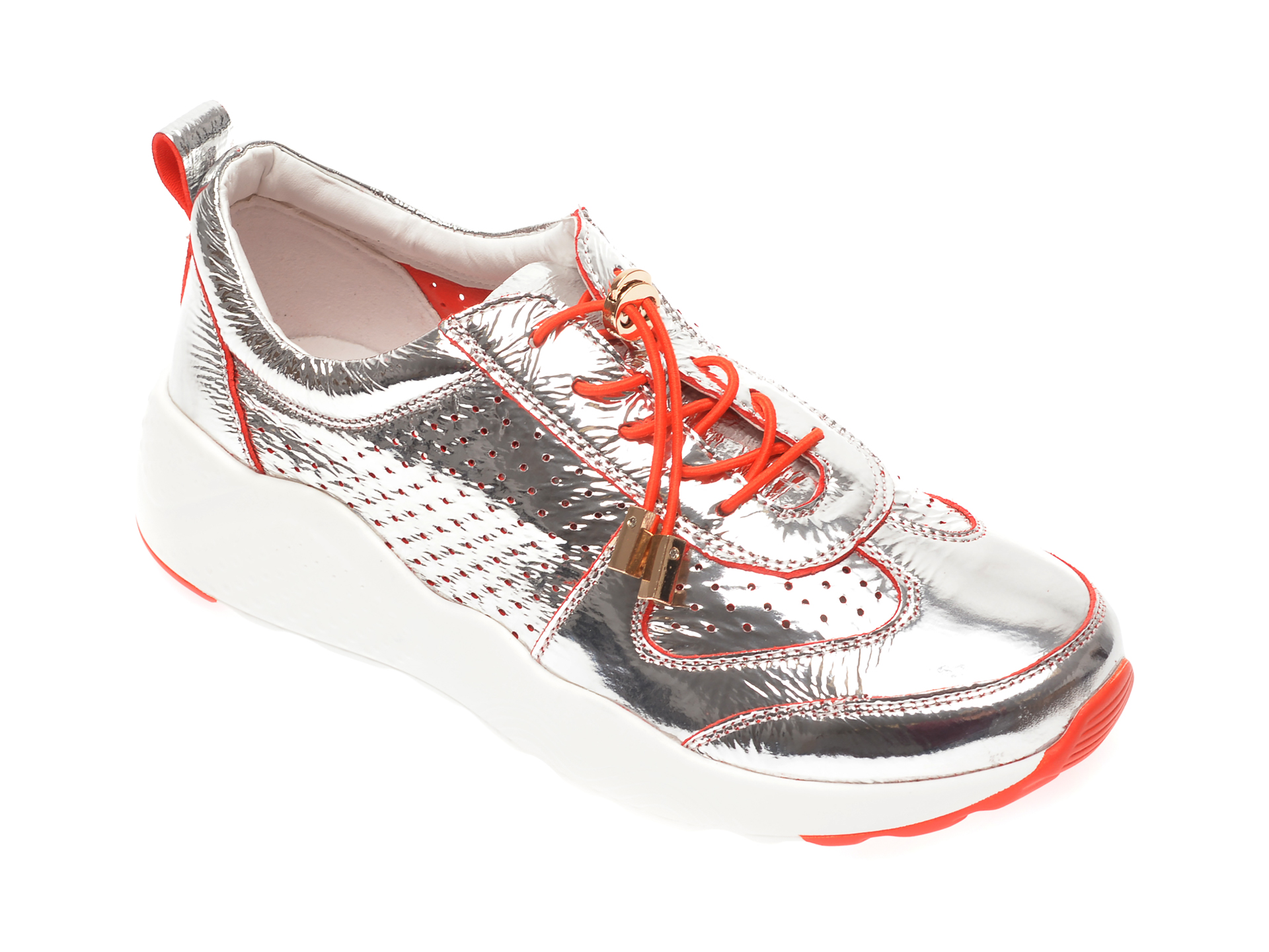 Pantofi sport FLAVIA PASSINI argintii, JK716L9, din piele naturala