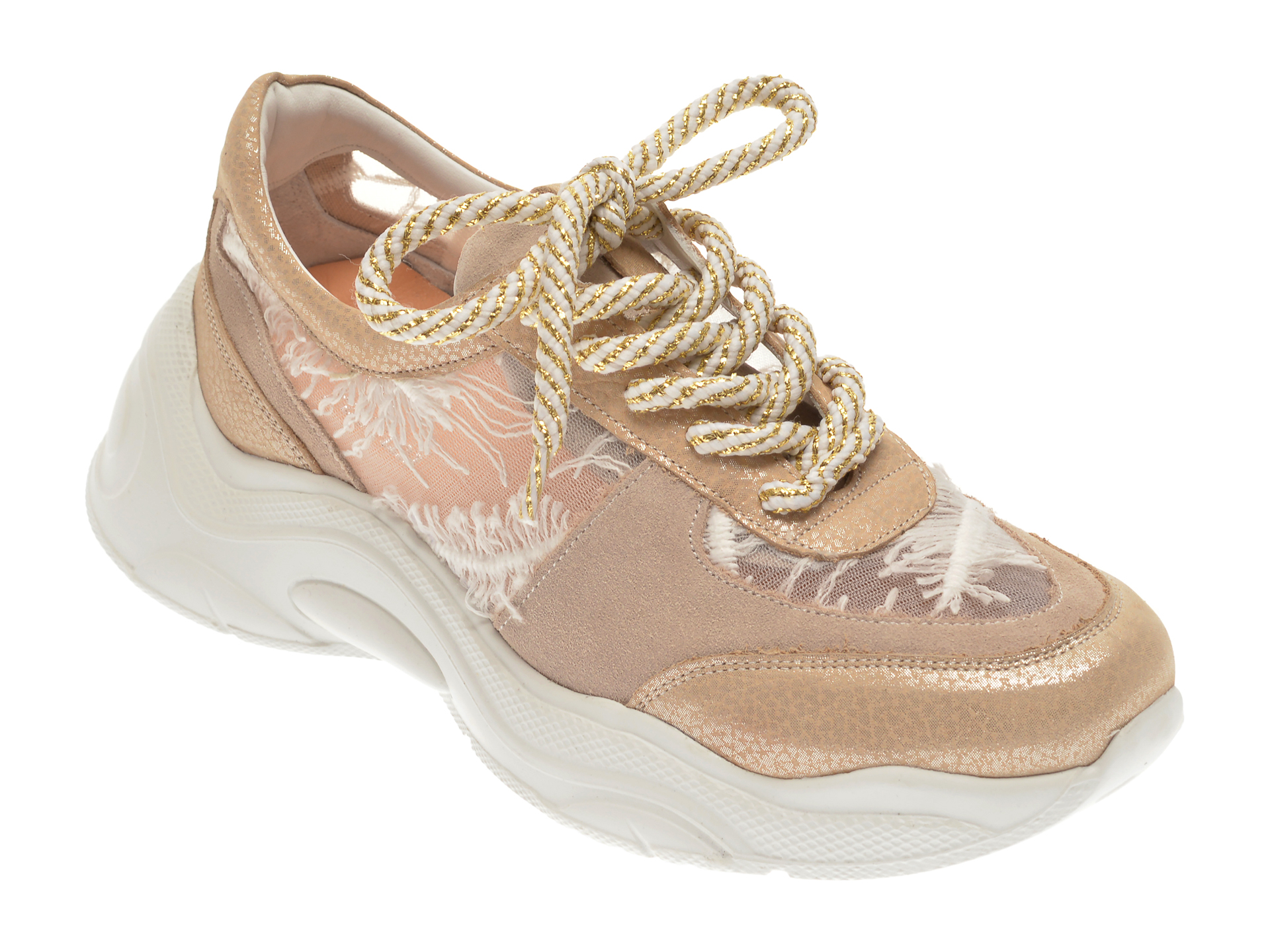 Pantofi sport FLAVIA PASSINI bej, 135P81, din material textil si piele naturala