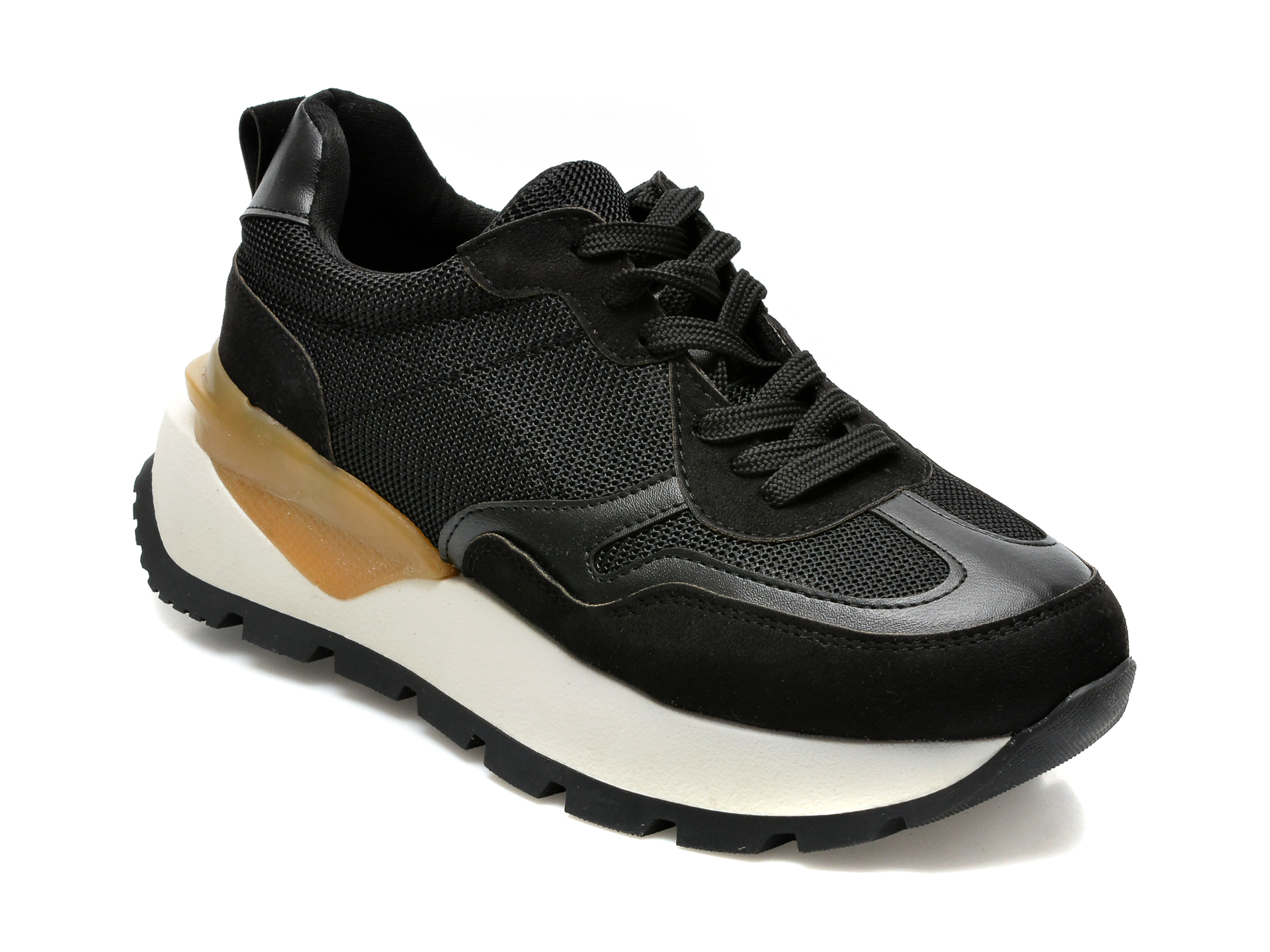 Pantofi sport FLAVIA PASSINI negri, 2129, din material textil imagine reduceri black friday 2021 /femei/pantofi