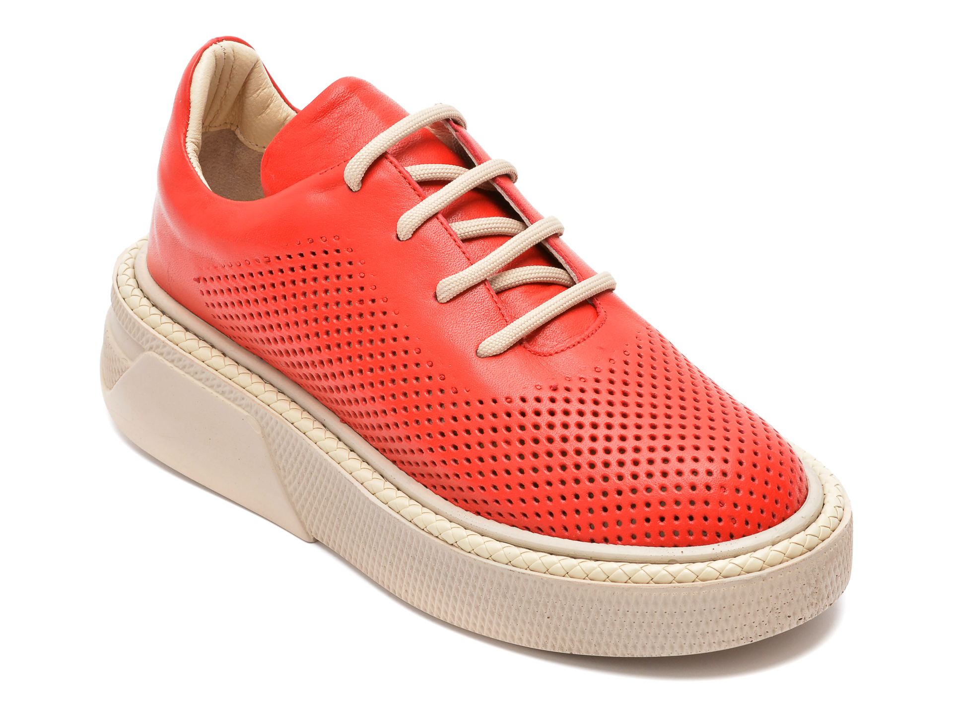 Pantofi sport FLAVIA PASSINI rosii, 2940128, din piele naturala 2022 ❤️ Pret Super otter.ro imagine noua 2022