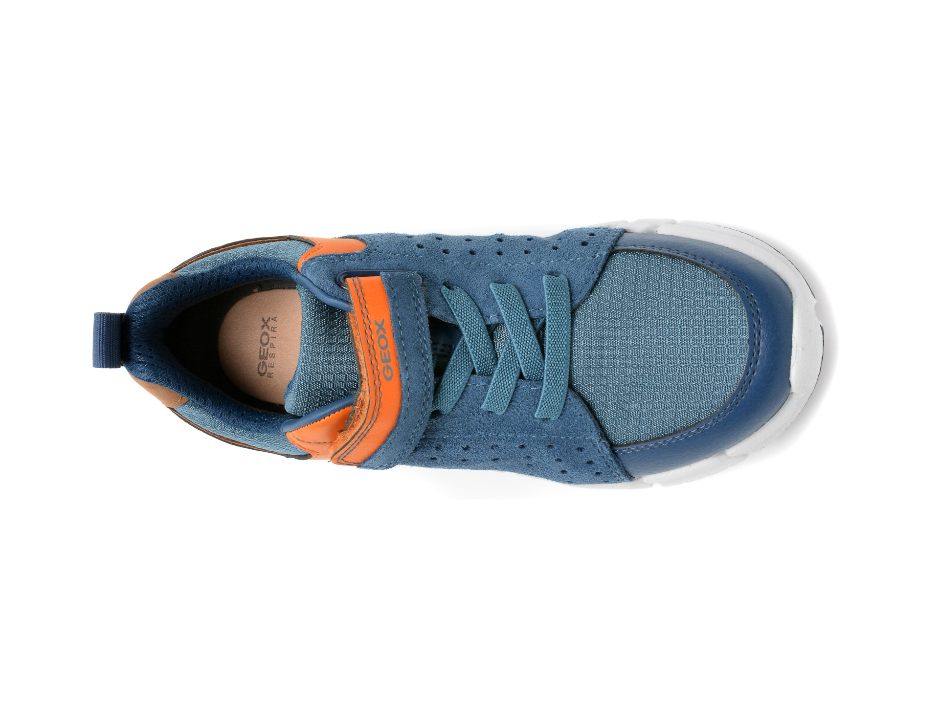 Pantofi sport GEOX albastri, J159BD, din material textil si piele naturala - 6
