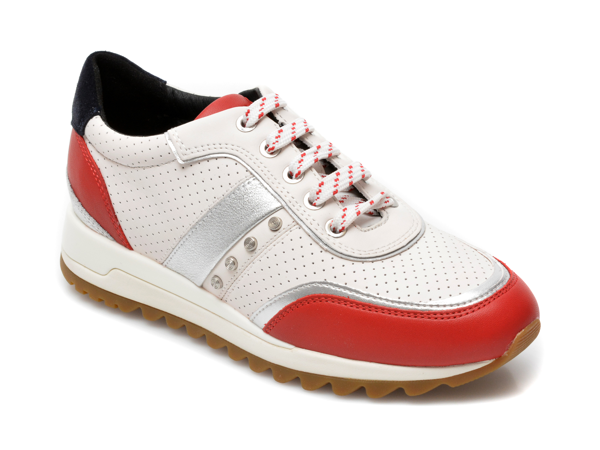 Pantofi sport GEOX albi, D02AQA, din piele naturala imagine Black Friday 2021