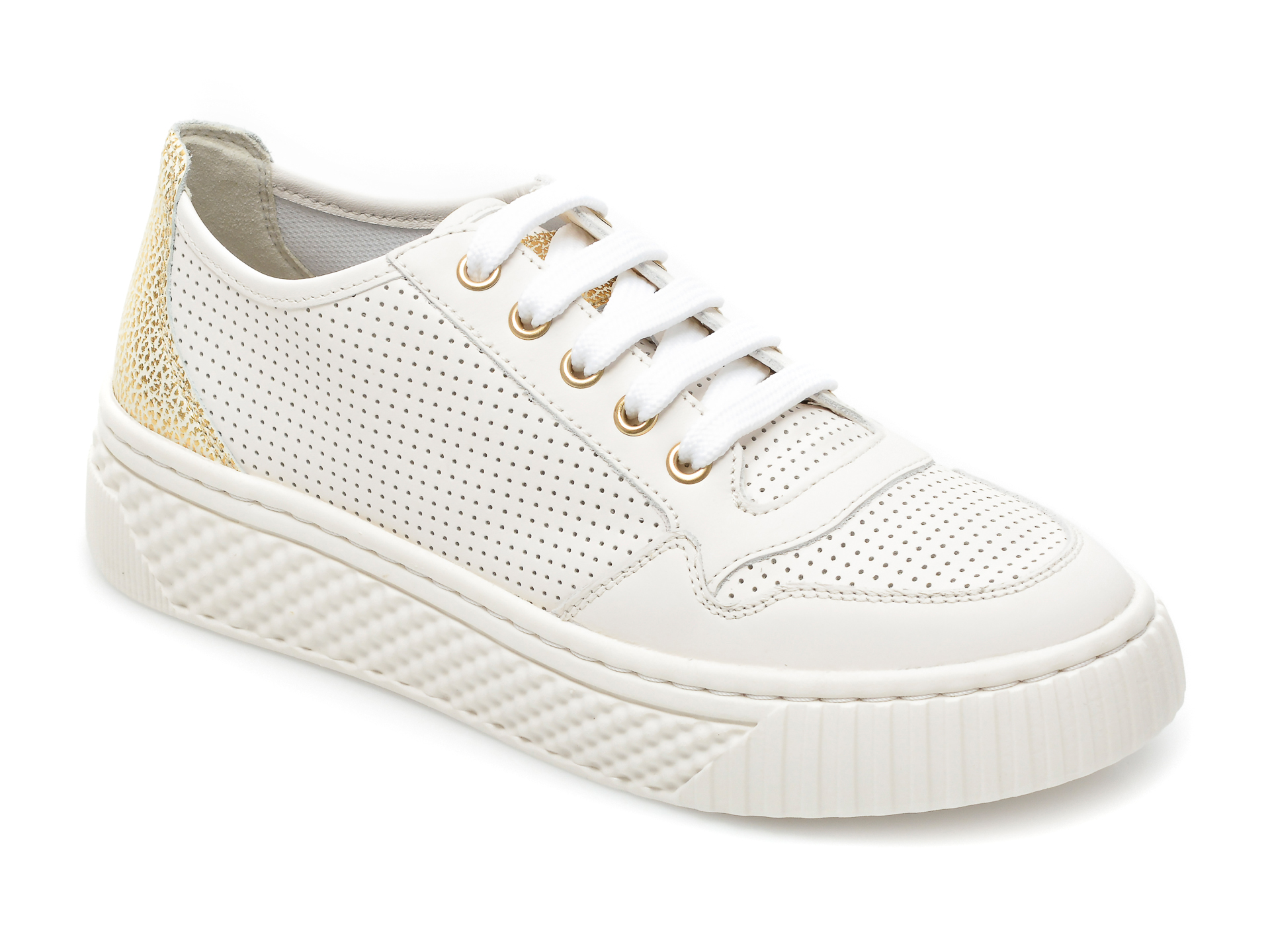 Pantofi sport GEOX albi, D15HSA, din piele naturala imagine Black Friday 2021