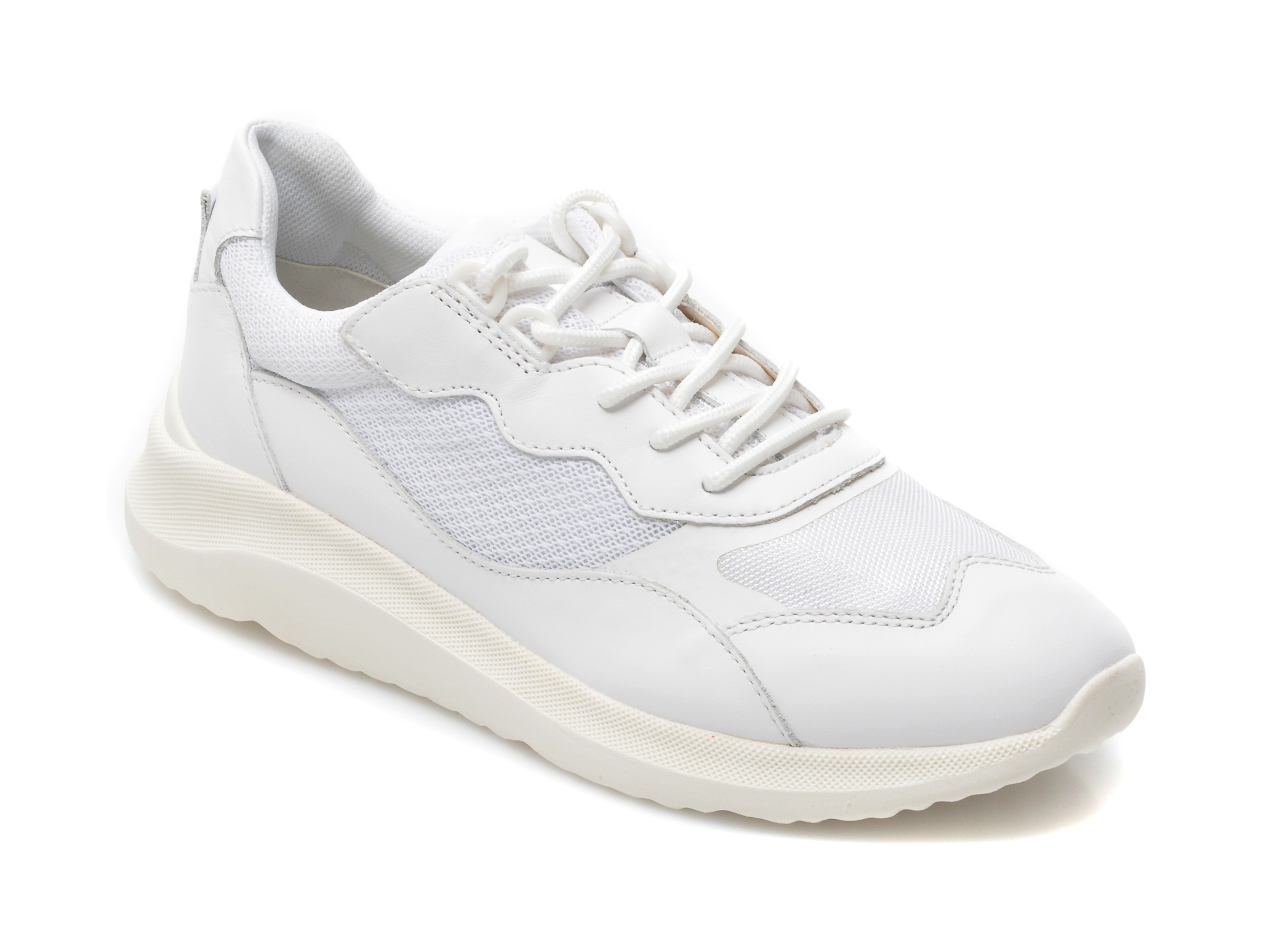 Pantofi sport GEOX albi, D15NXG, din piele naturala Geox Geox