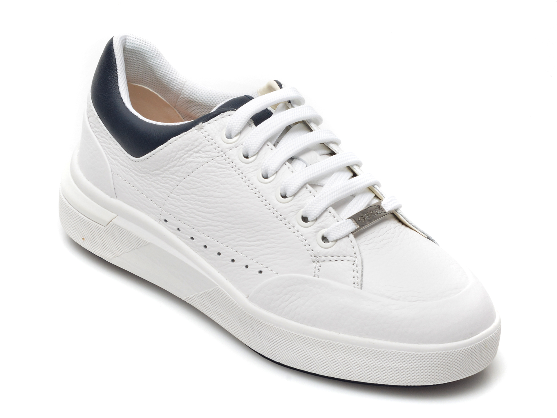 Pantofi sport GEOX albi, D25QFA, din piele naturala Geox