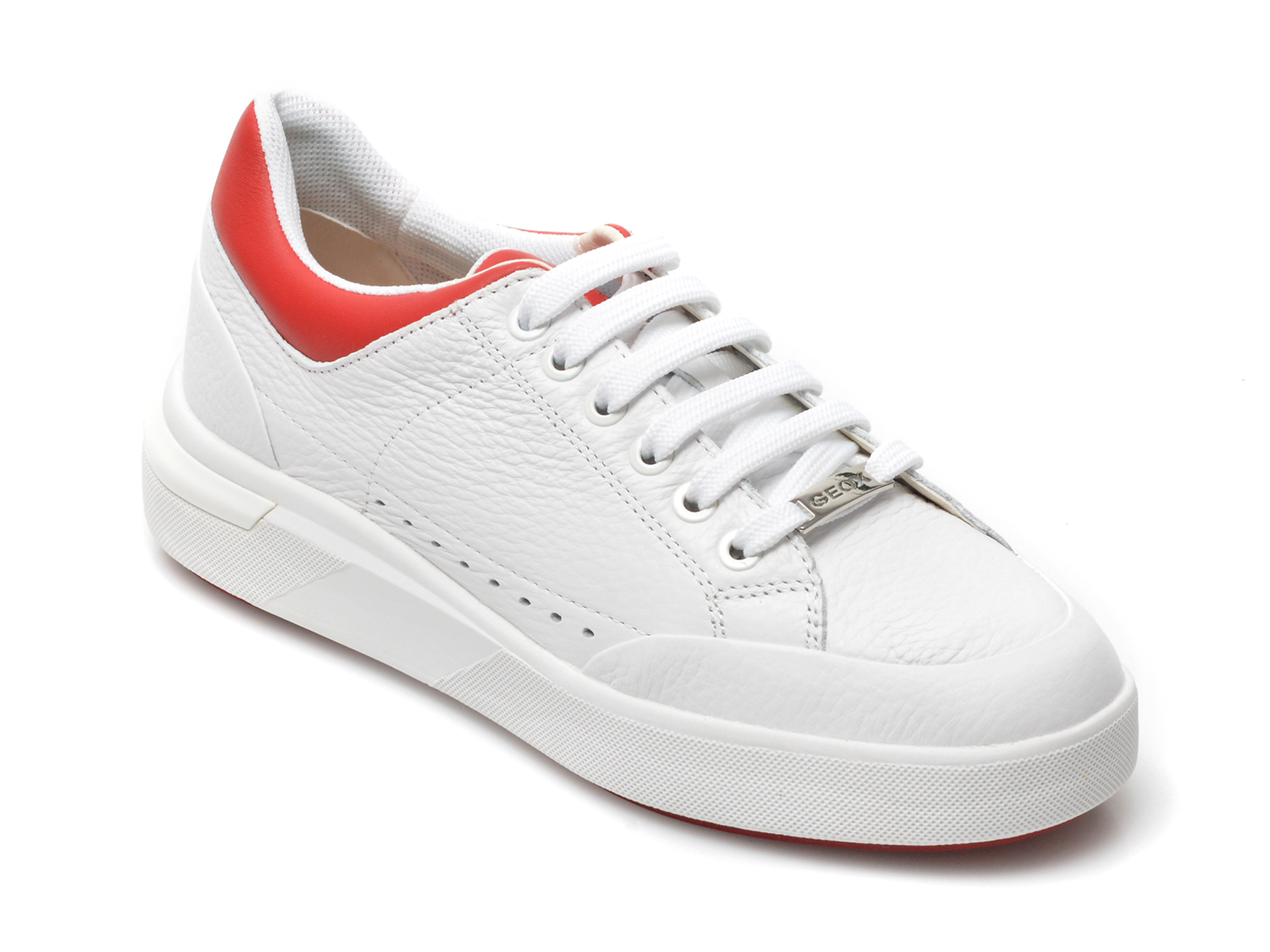 Pantofi sport GEOX albi, D25QFA, din piele naturala Geox Geox