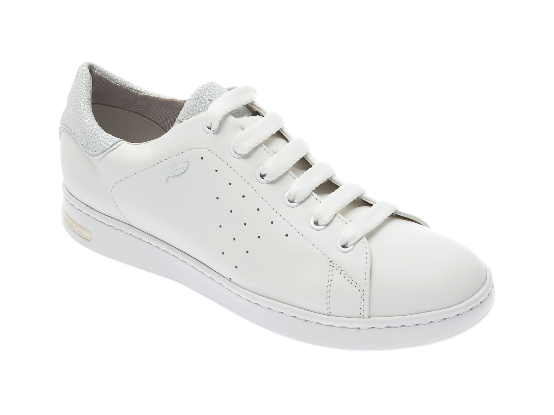 Pantofi sport GEOX albi, D621BA, din piele naturala