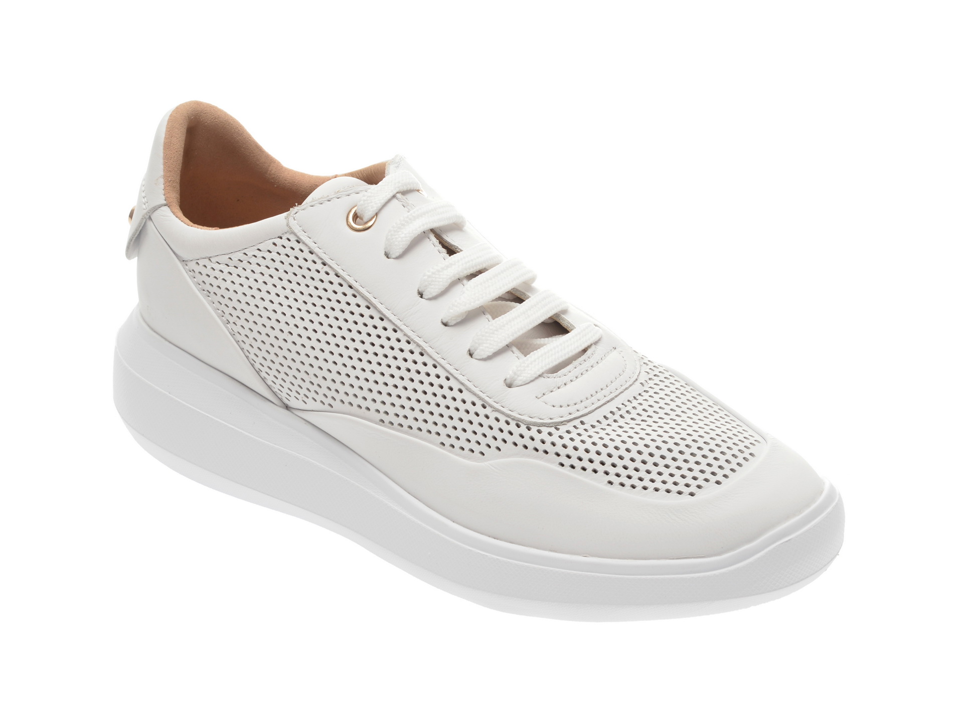 Pantofi sport GEOX albi, D84APA, din piele naturala New