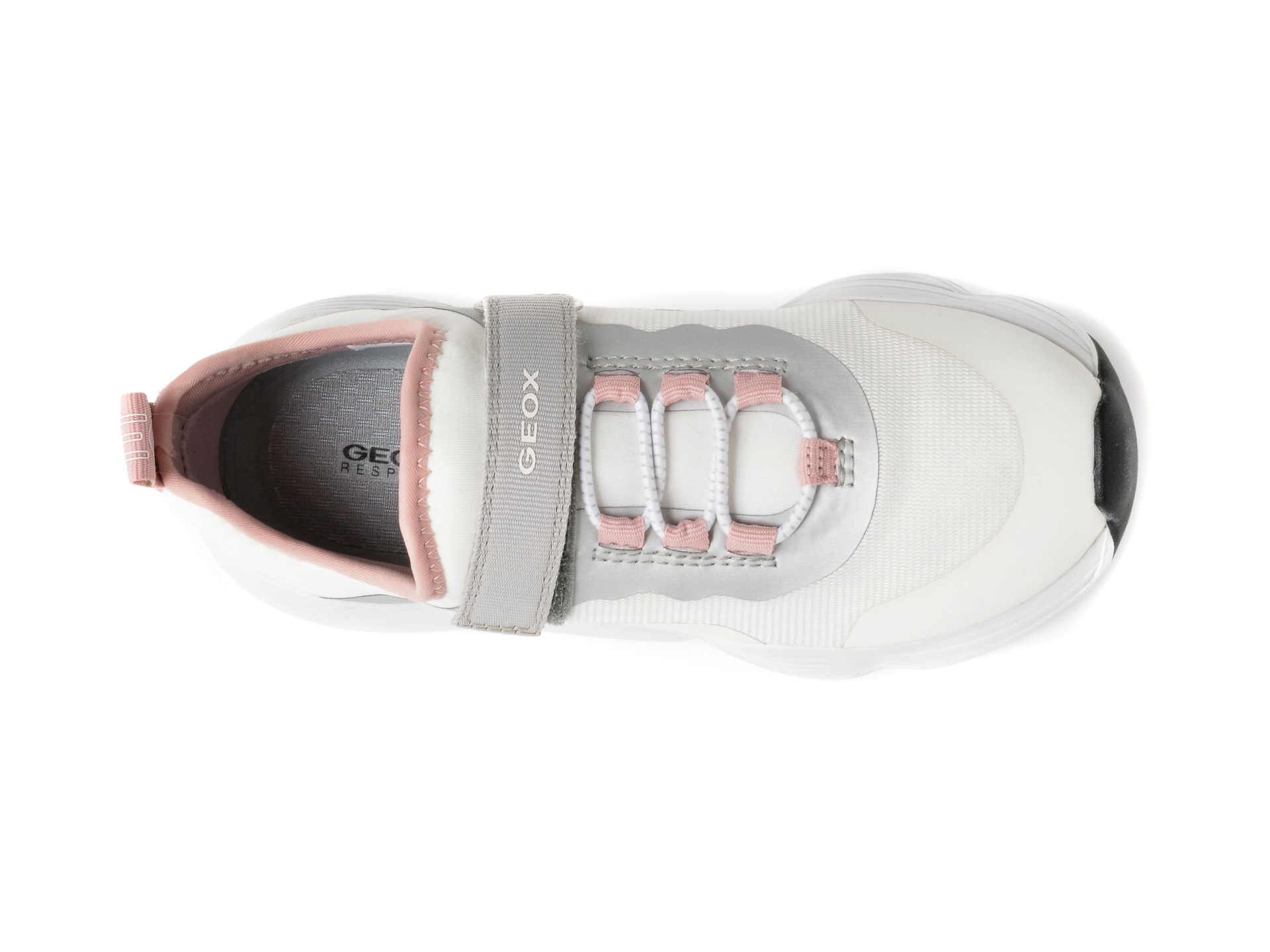 Pantofi sport GEOX albi, J15CNA, din material textil - 6